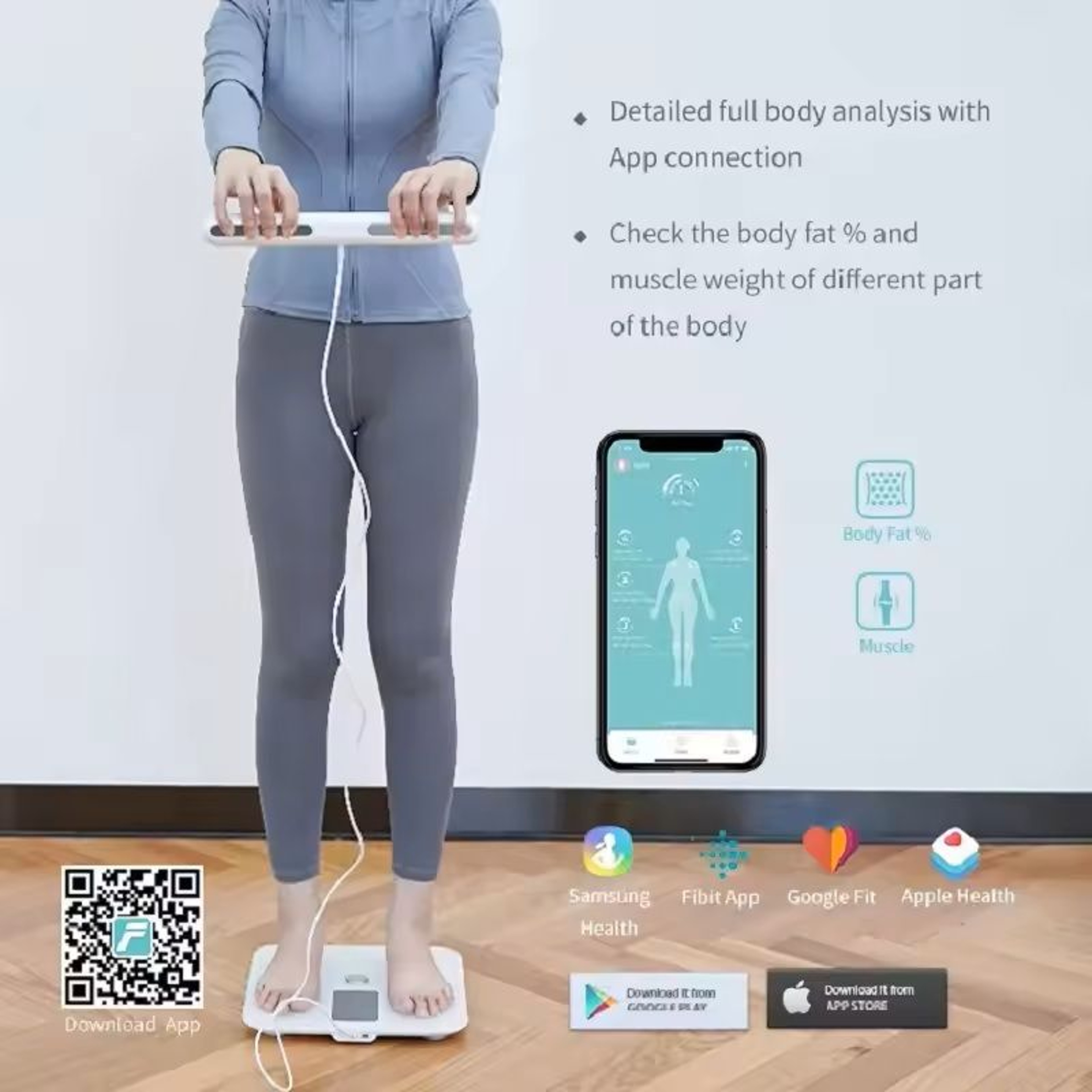 Smart Bioimpedance Body Fat Scale Digital Weight Analyzer 3