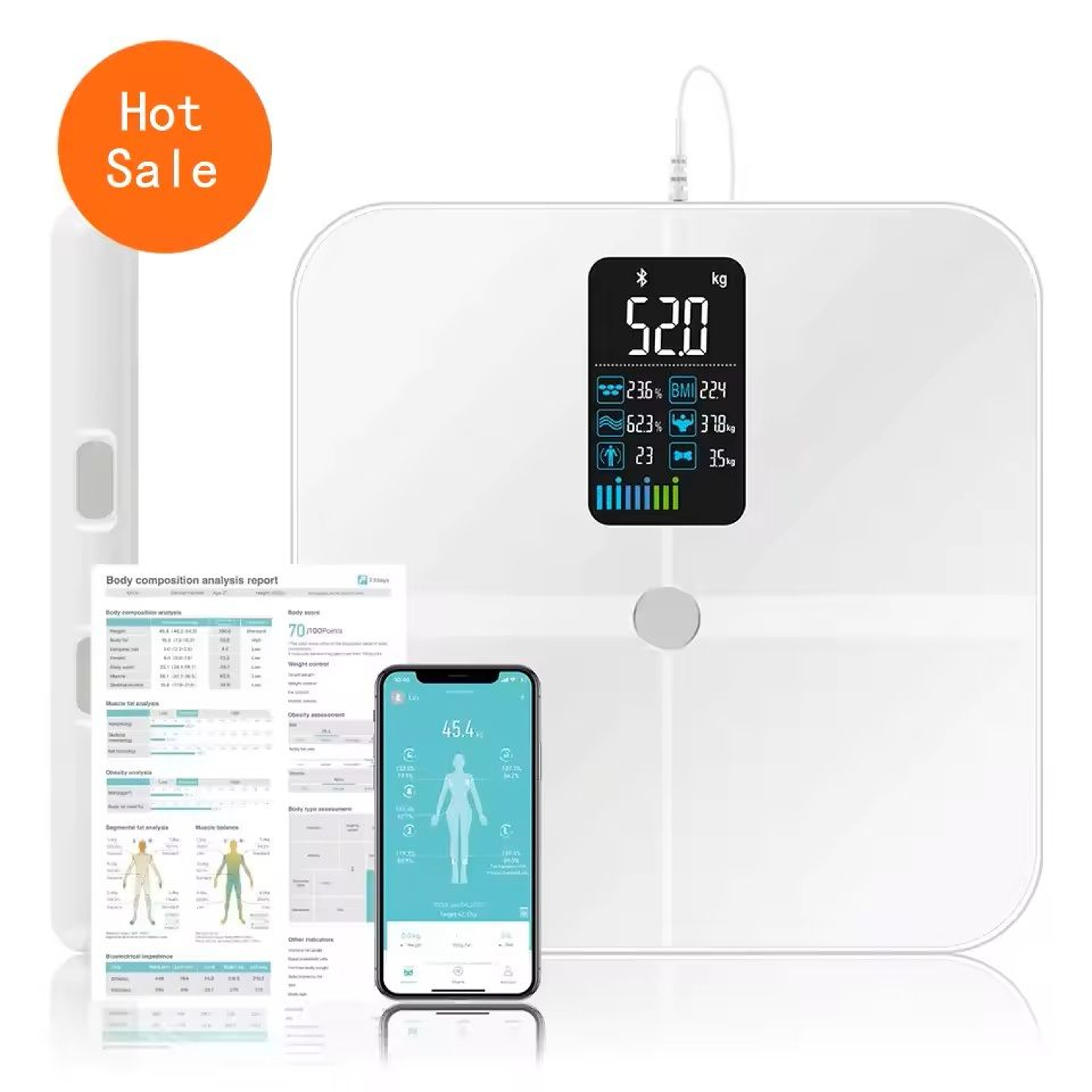 Smart Bioimpedance Body Fat Scale Digital Weight Analyzer 4