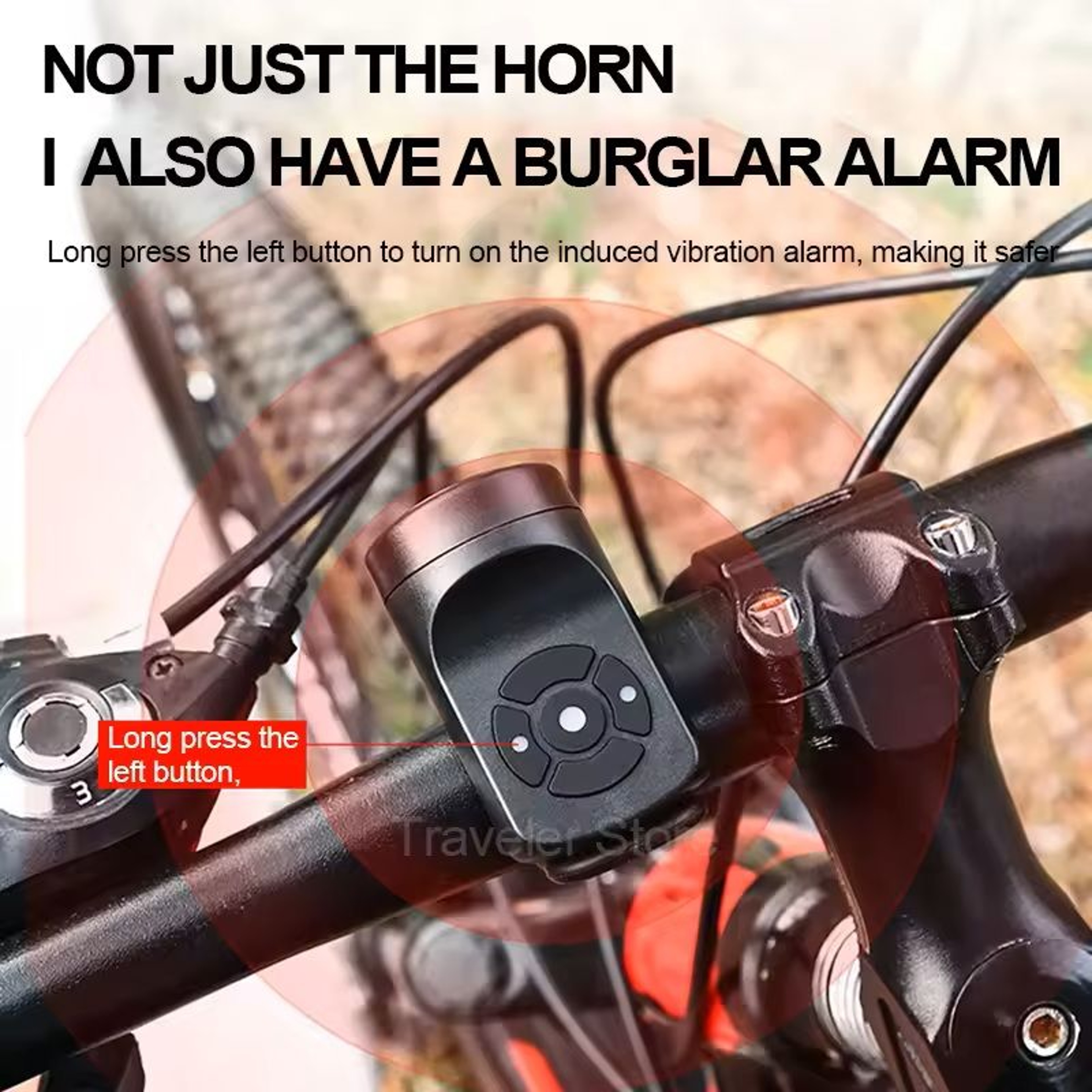 USB Rechargeable Electric Bike Bell With AntiTheft Alarm 2