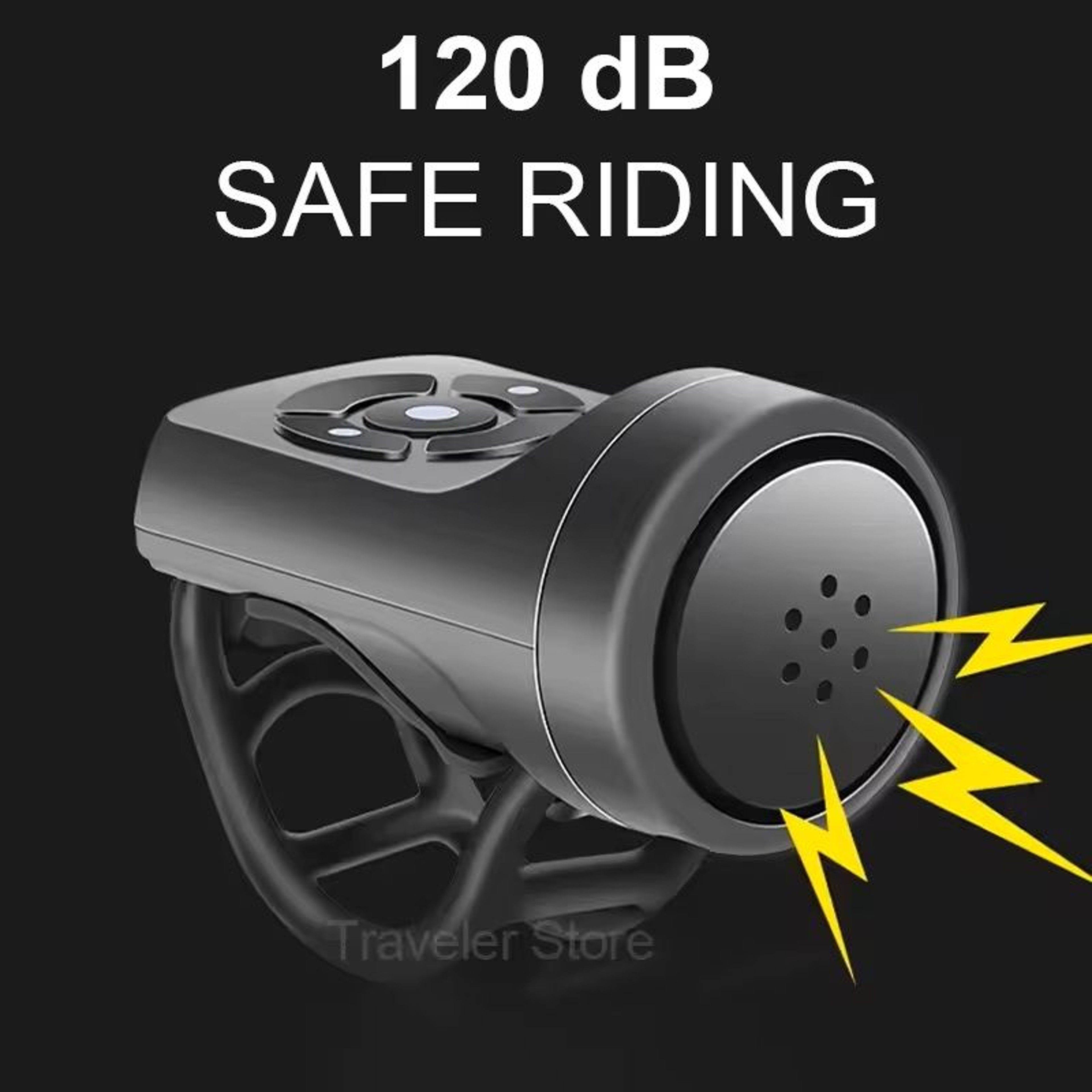 USB Rechargeable Electric Bike Bell With AntiTheft Alarm 0