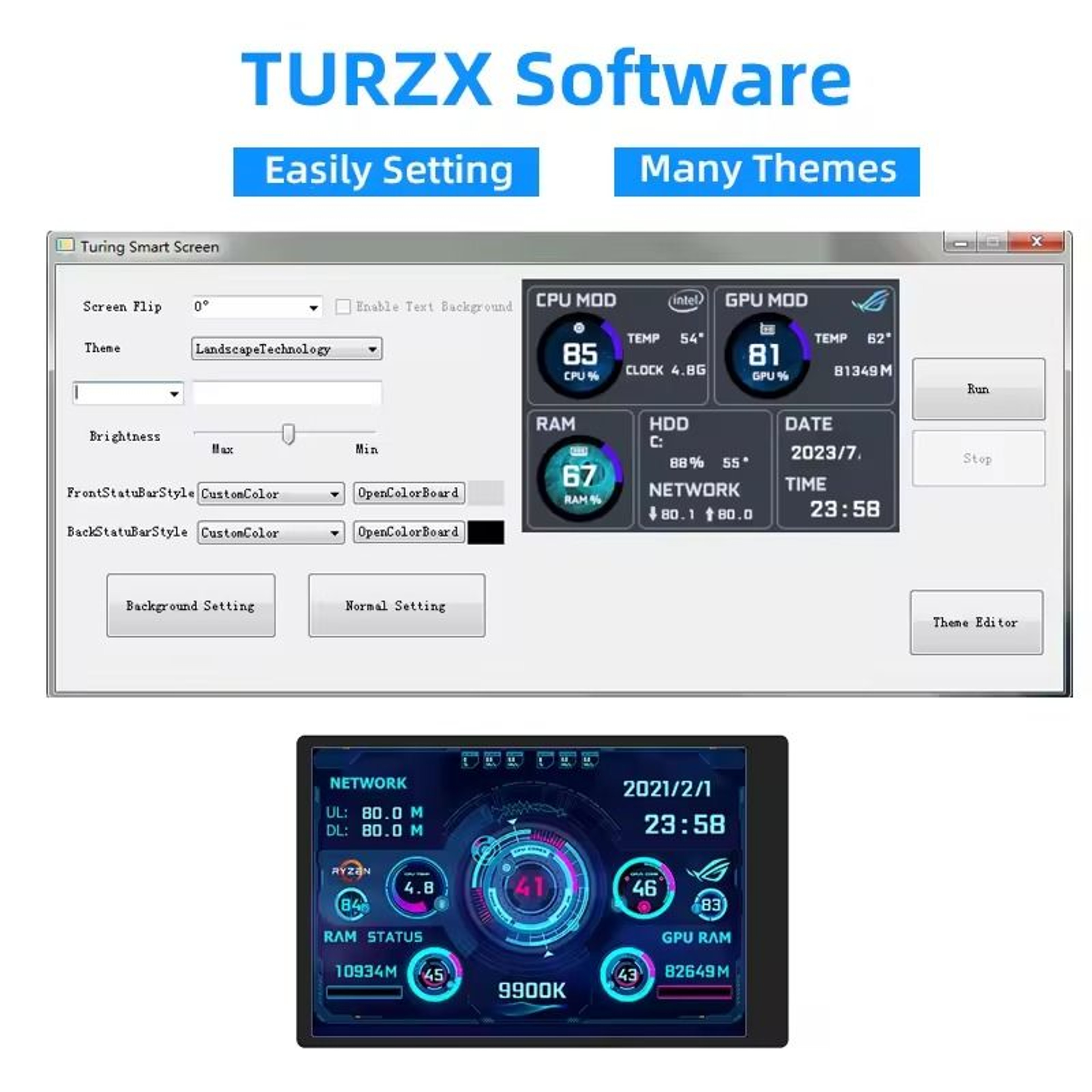 35 Inch USB TypeC Secondary Display For CPU GPU RAM Monitoring 3