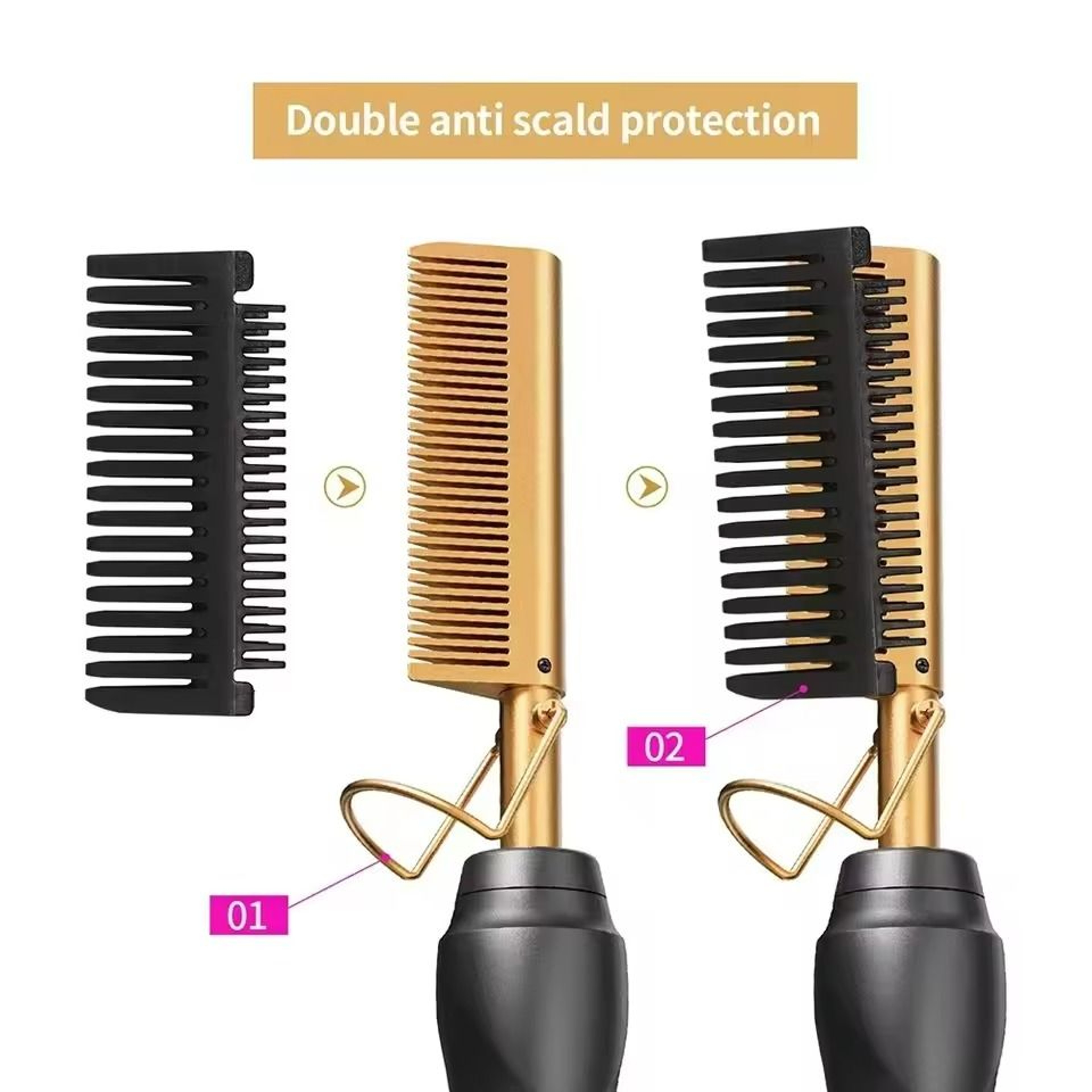 Ceramic Hot Comb Hair Straightener For Hair Beards And Wigs 4