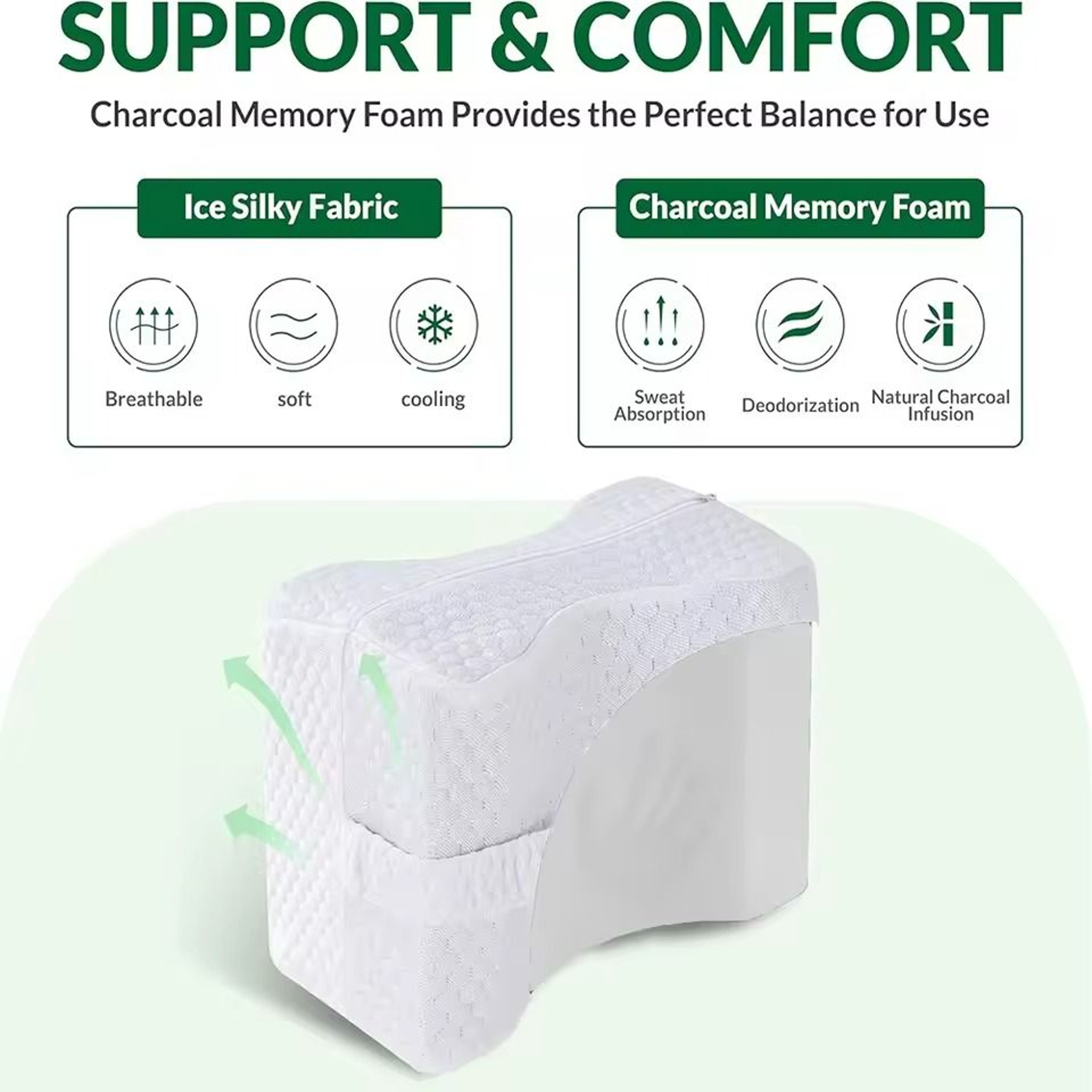 Memory Foam Knee Pillow With Adjustable Strap For Side Sleepers And Hip Pain Relief 1