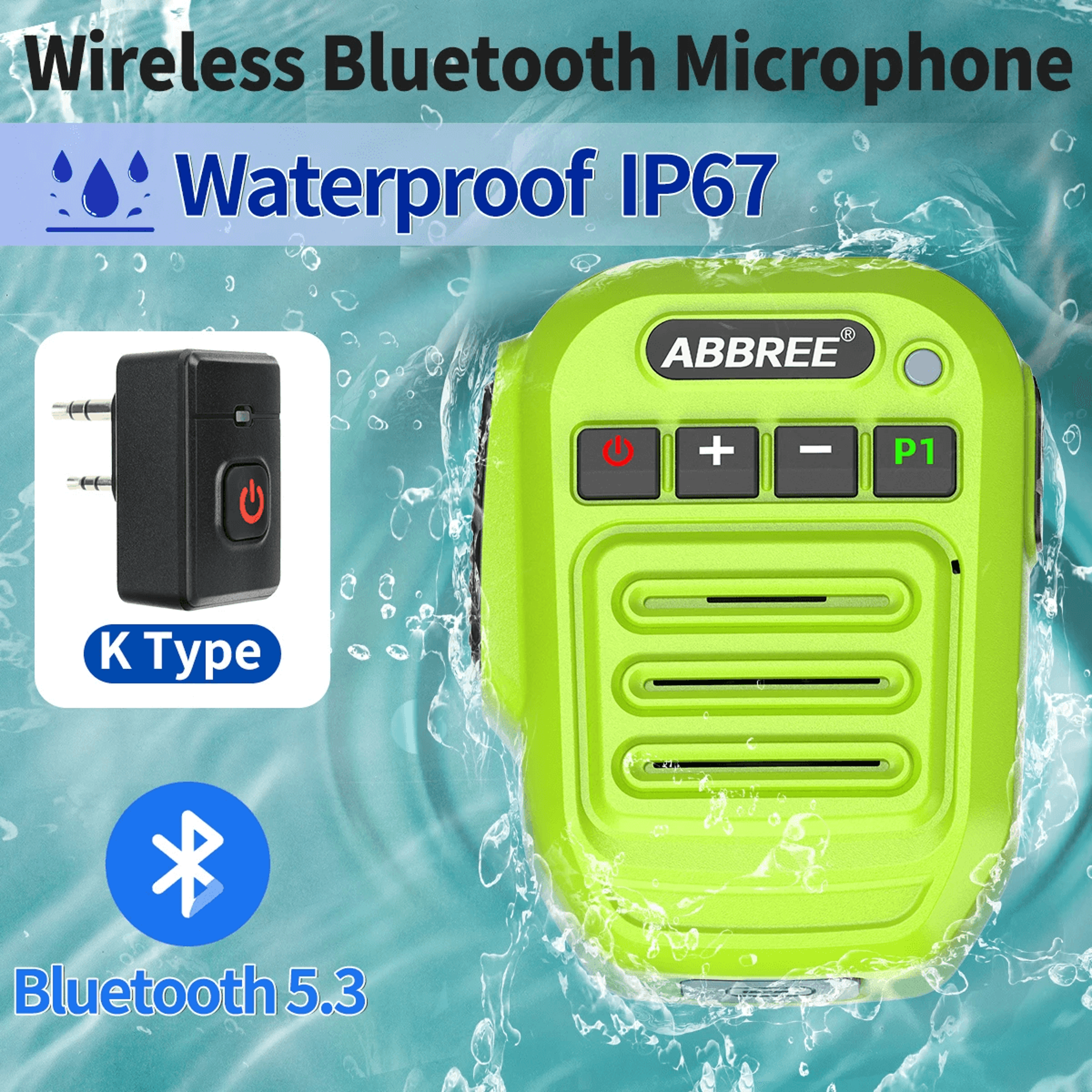 Wireless Bluetooth Walkie Talkie Speaker Mic  Handheld High Power TypeC Microphone 9