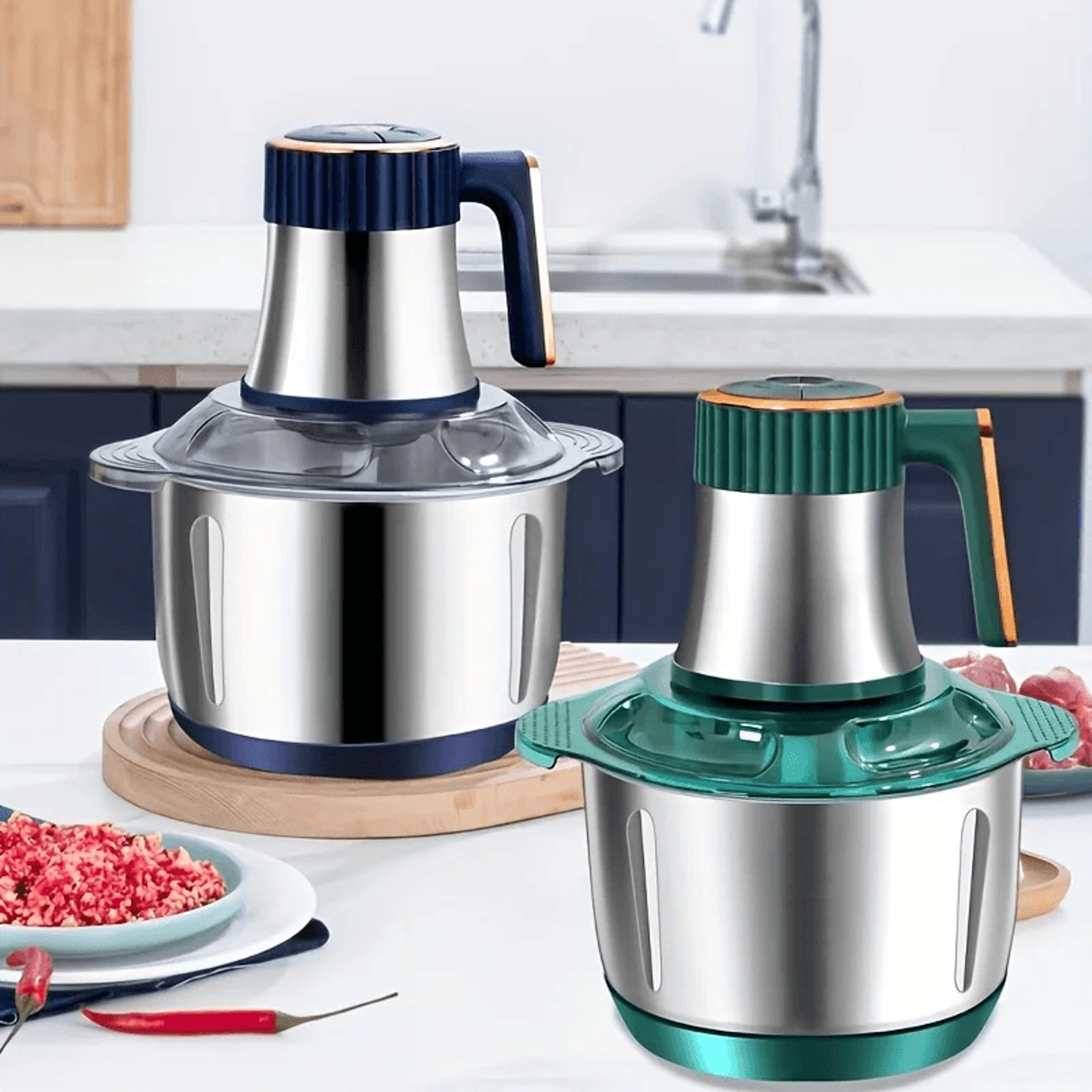 Electric Meat Grinder And Food Processor 5L Stainless Steel Kitchen Chopper 0
