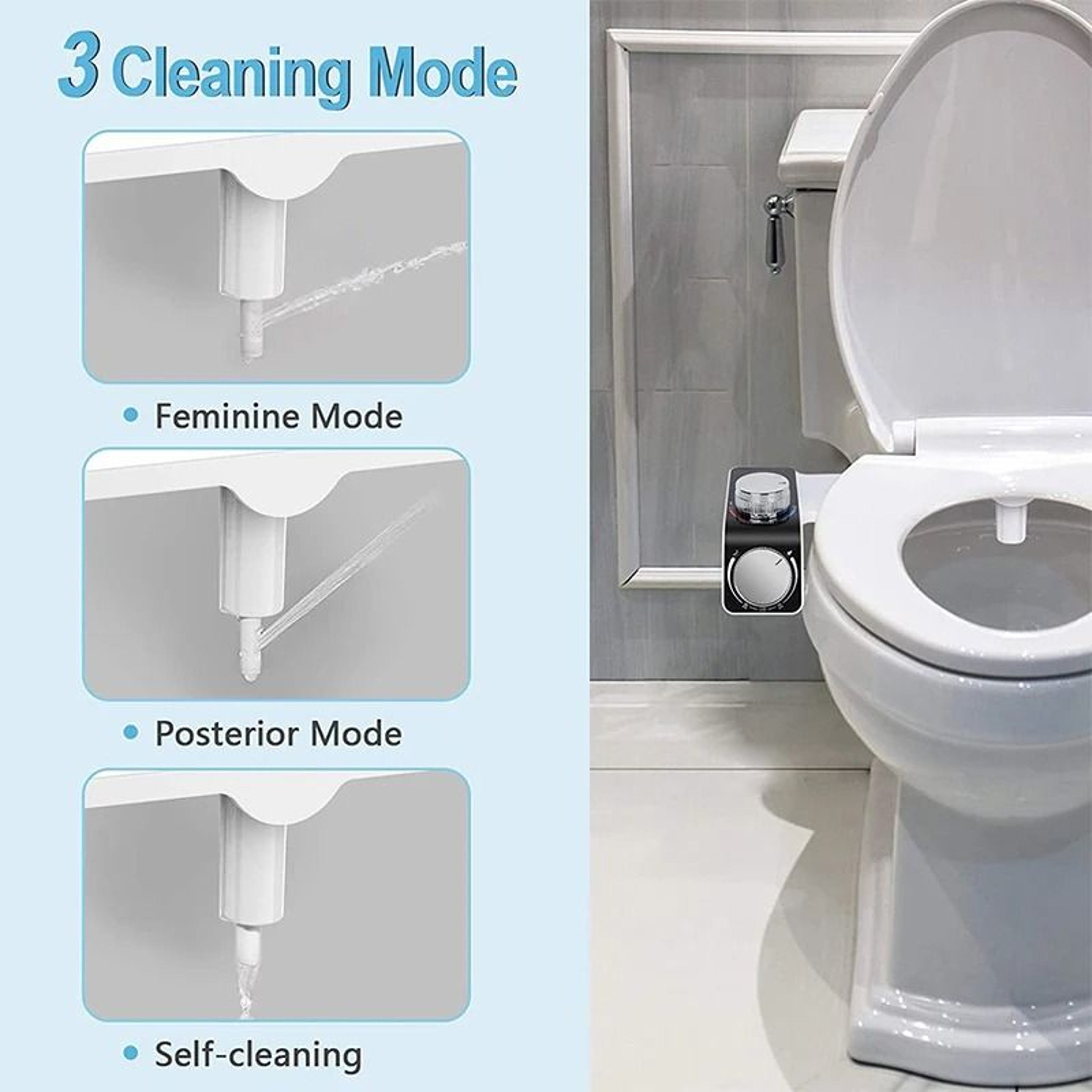 NonElectric Bidet Toilet Seat Attachment With Dual Nozzles 4