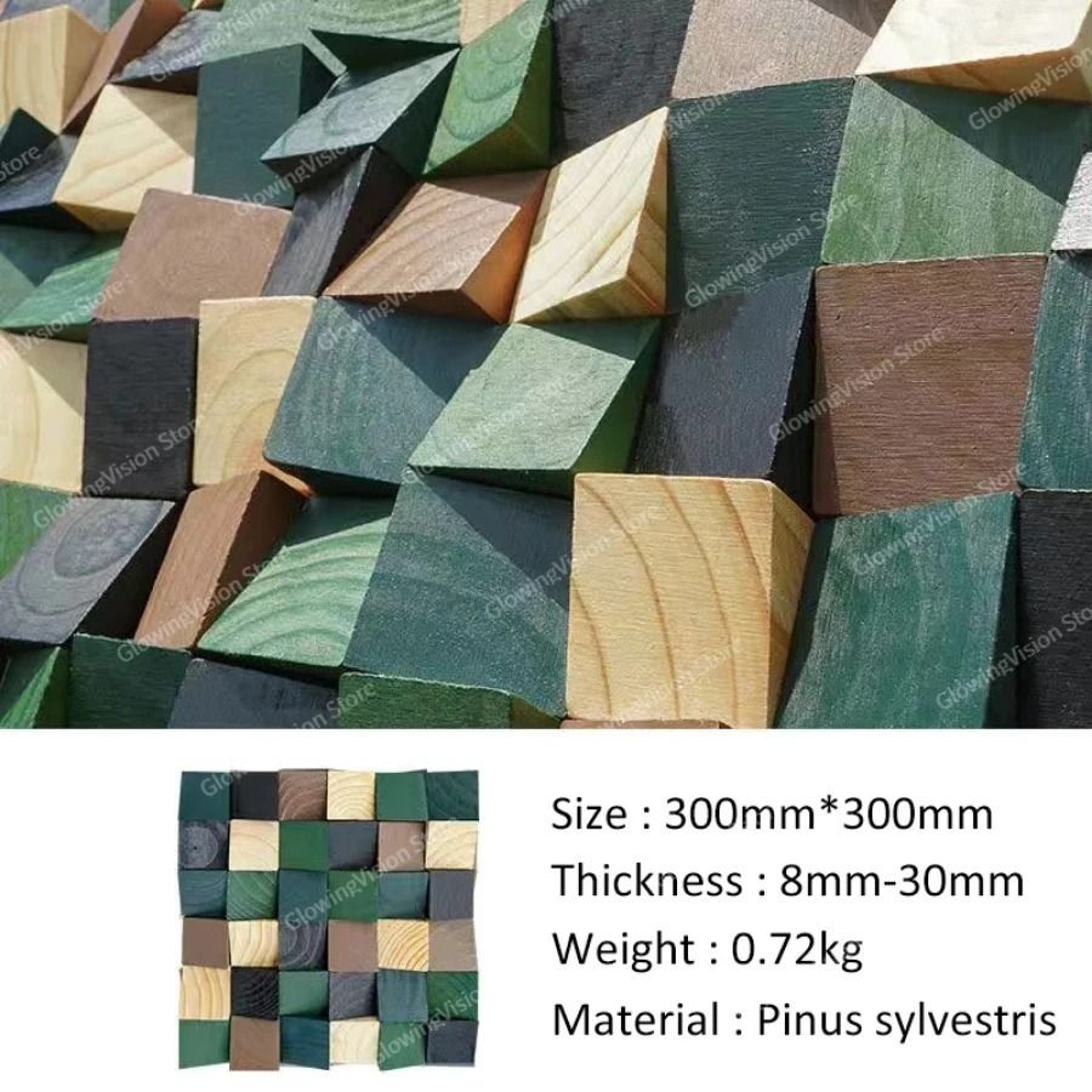 3D Wooden Mosaic Wall Art Acoustic Diffuser Panel For Home Or Office Decor 7