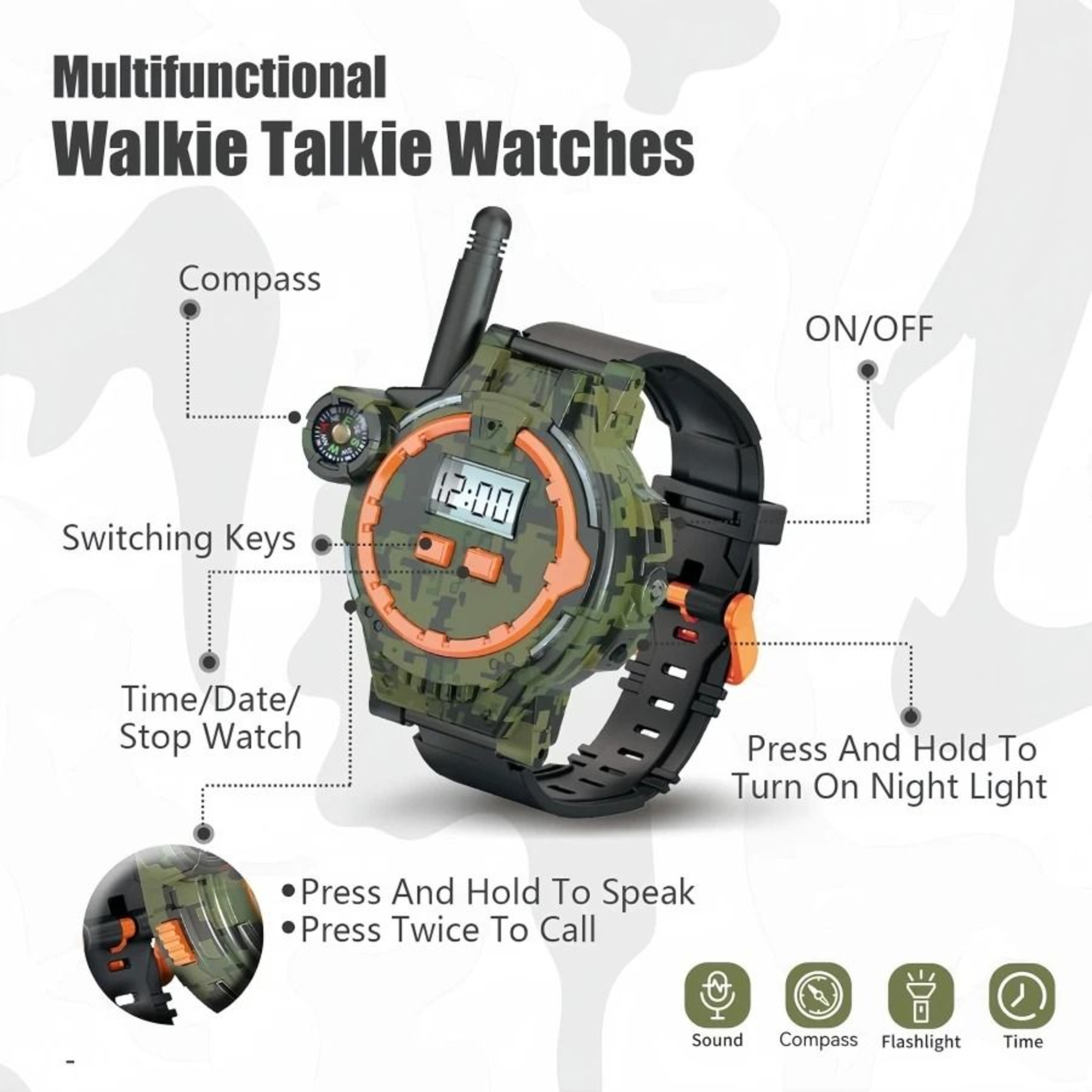 Rechargeable Walkie Talkies For Kids With Flashlight And Compass 1