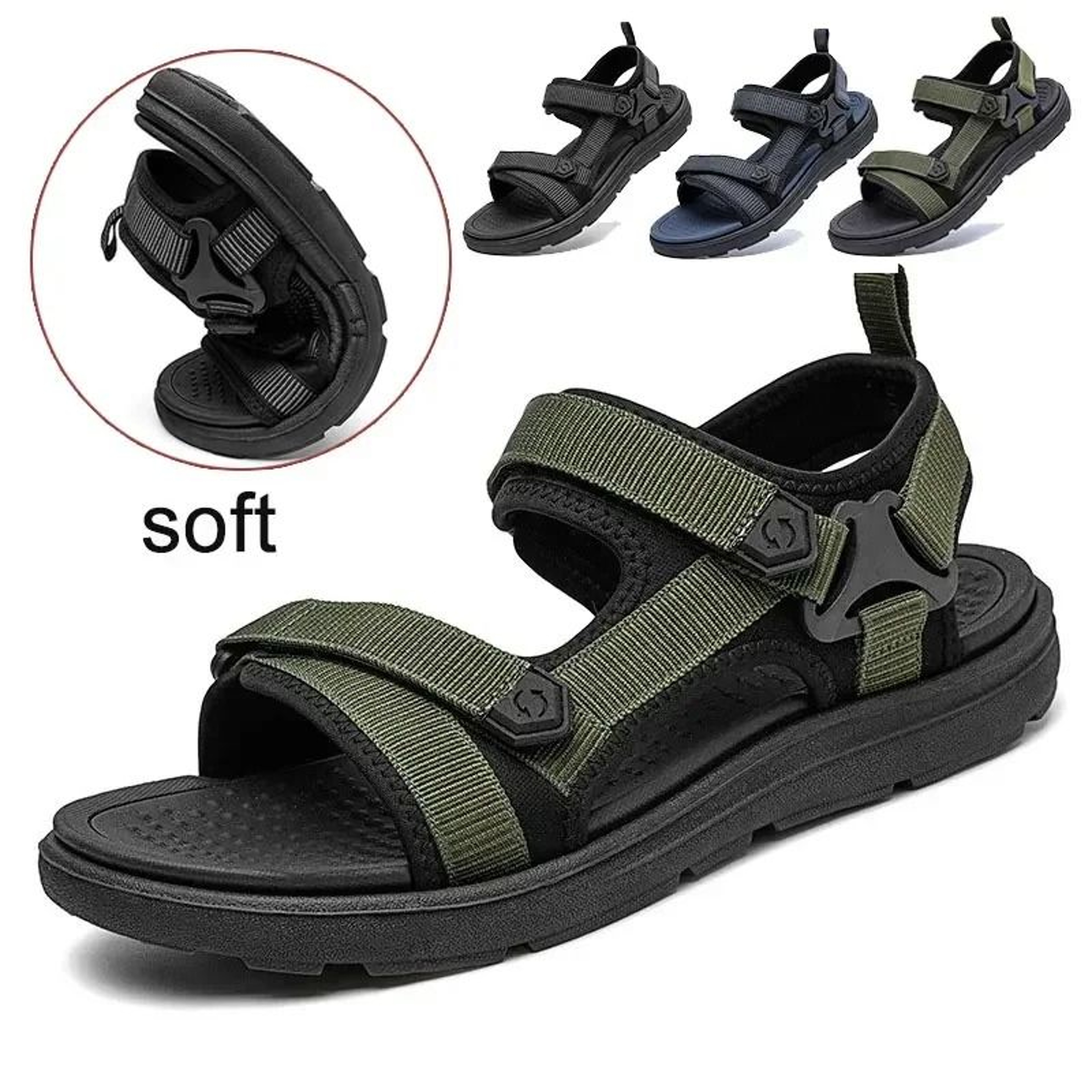Lightweight Summer Sandals For Men Outdoor Beach Slip On Shoes 0