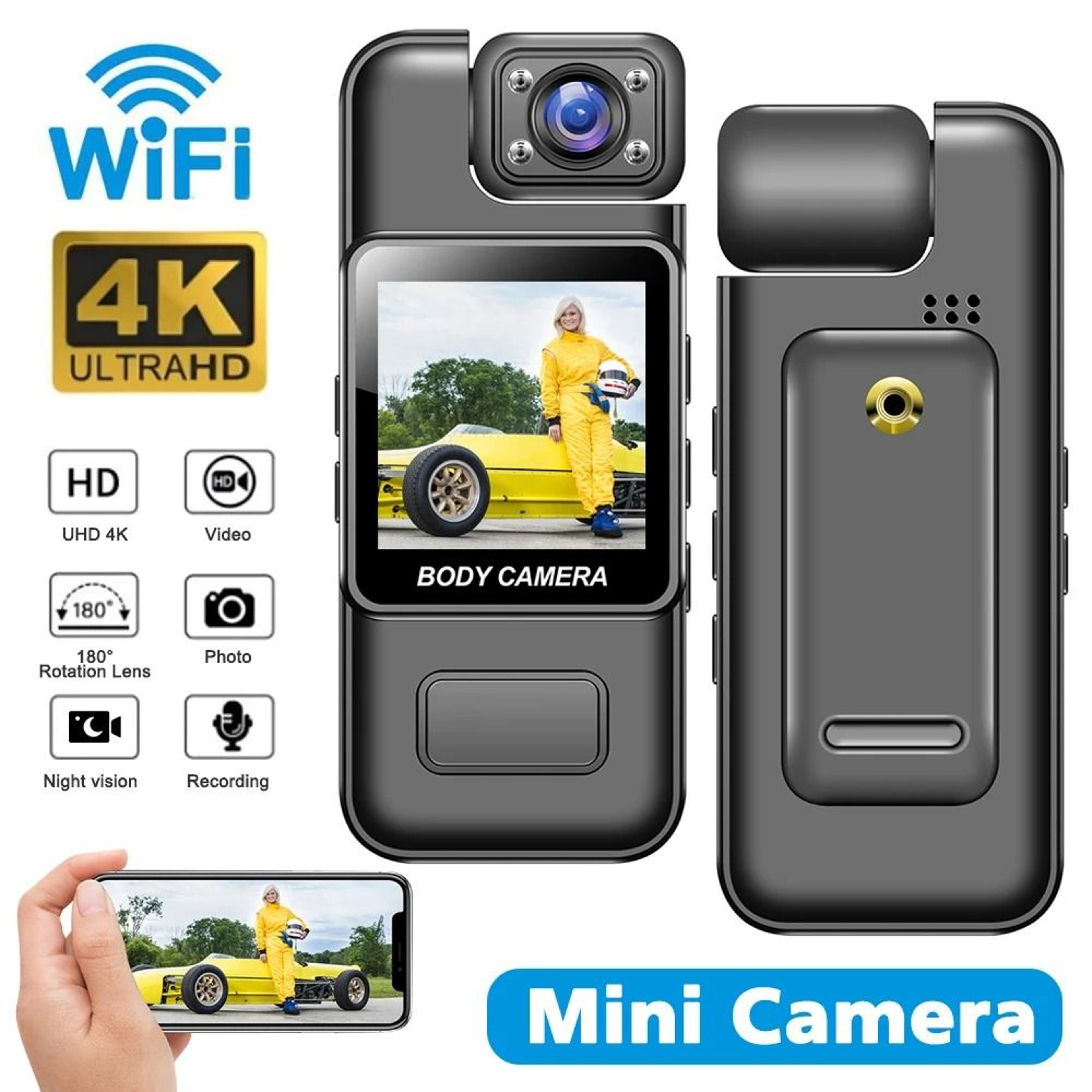 Mini HD Body Camera With Night Vision And Optional WiFi 0