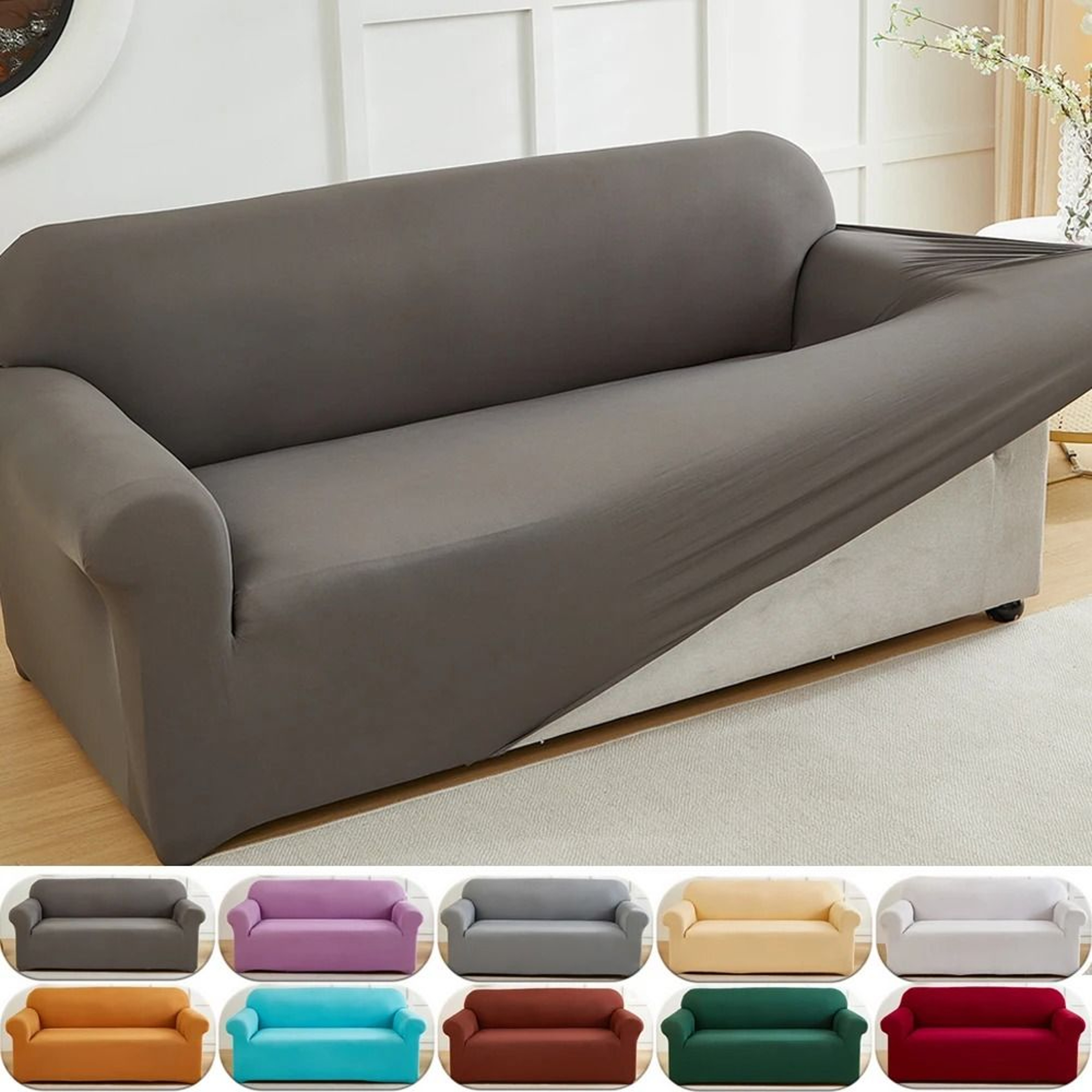 Stretch Sofa Slipcover For Living Room Furniture Protection 0