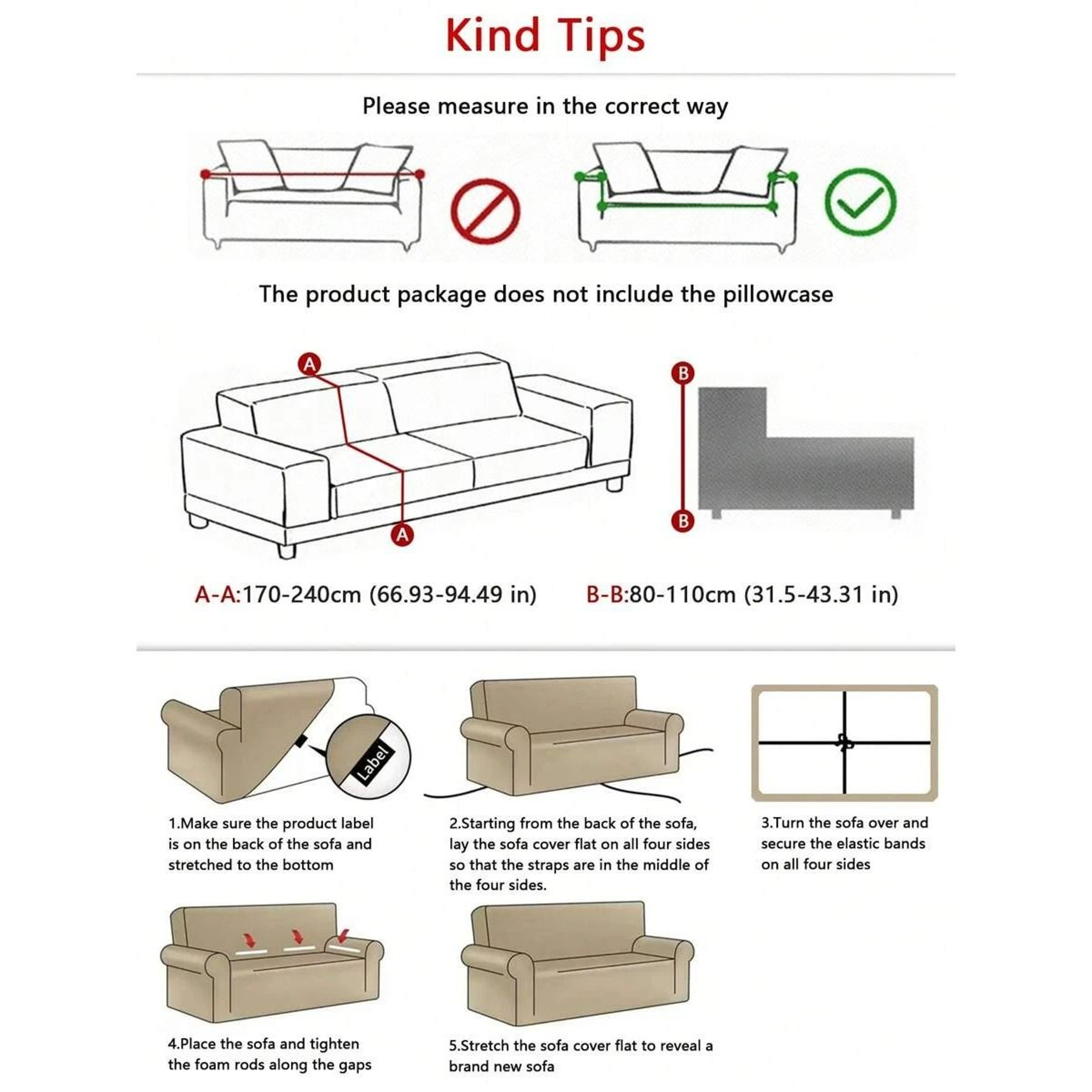 Stretch Sofa Slipcover For Living Room Furniture Protection 2