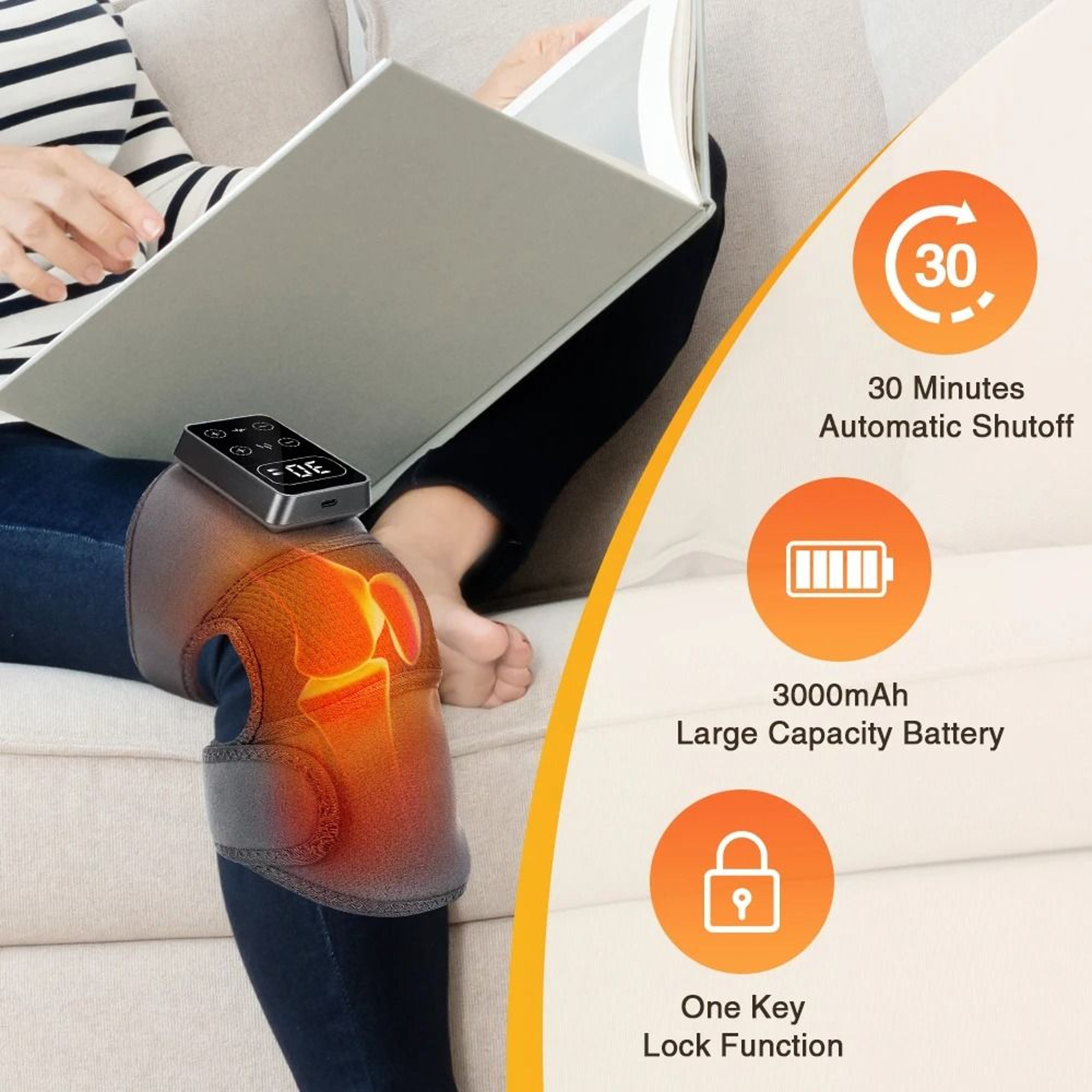 Electric Knee Massager With Heat And Vibration Therapy 3