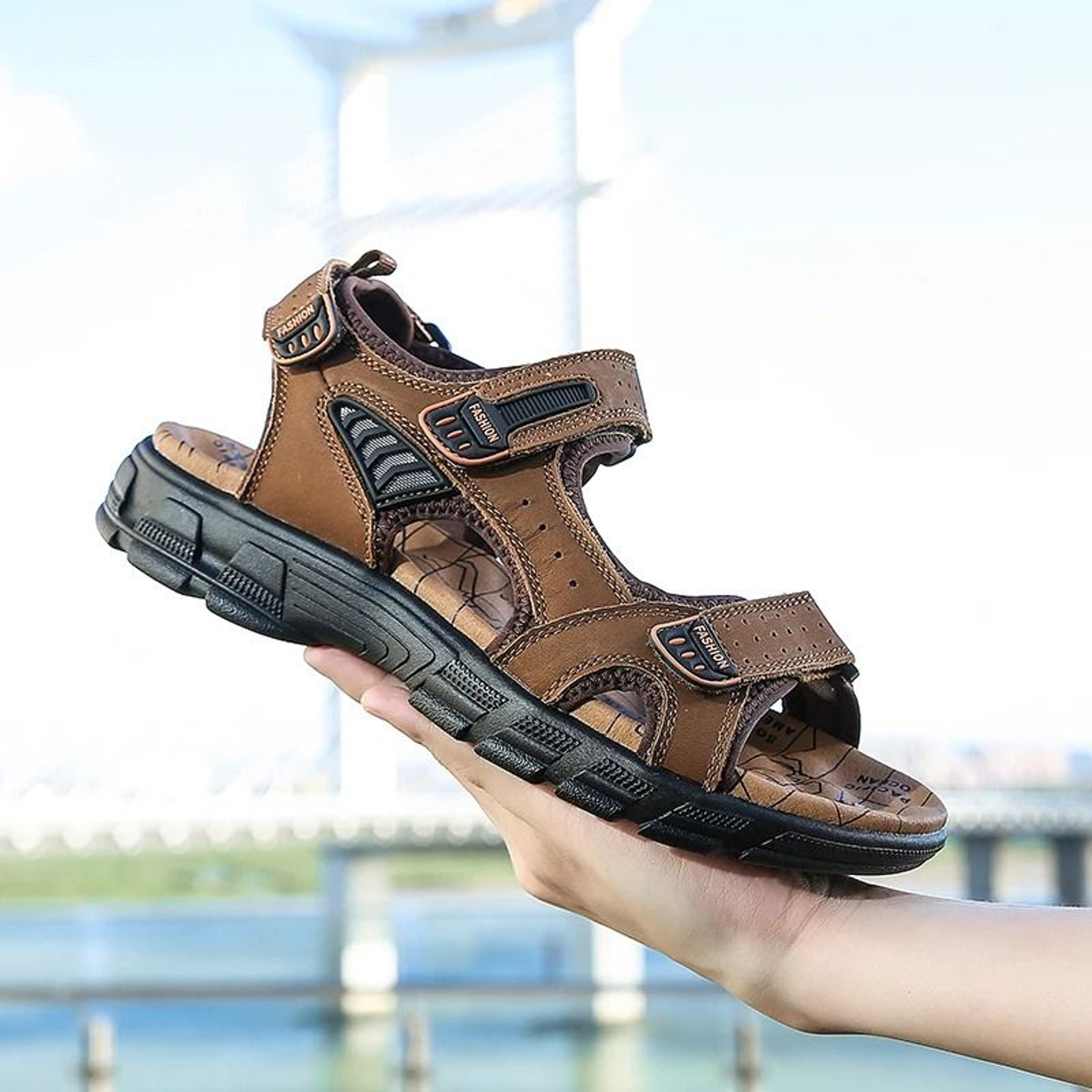 Mens Genuine Leather Summer Sandals For Outdoor Comfort 2