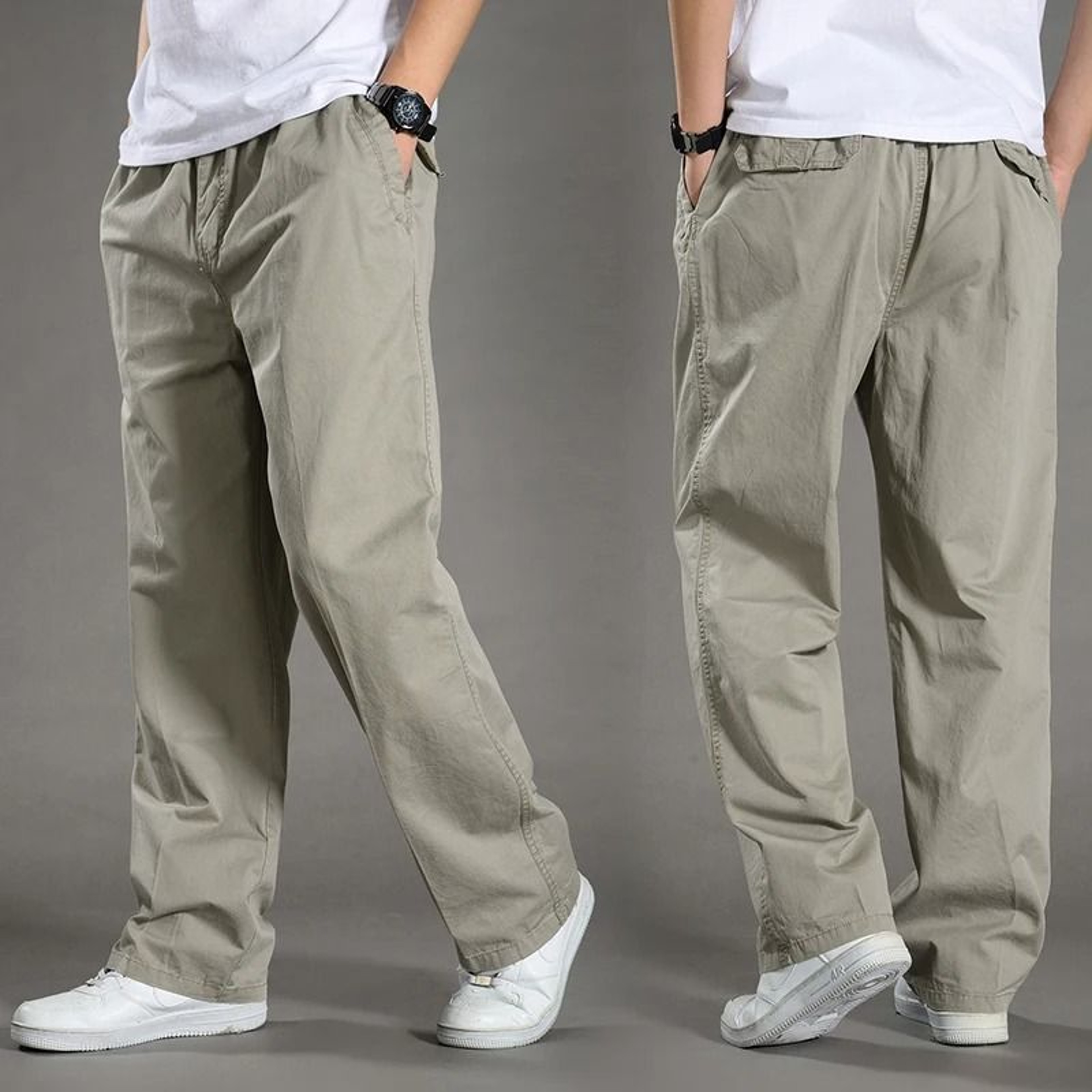 Mens Cotton Cargo Jogger Pants For Work And Outdoor Climbing 12