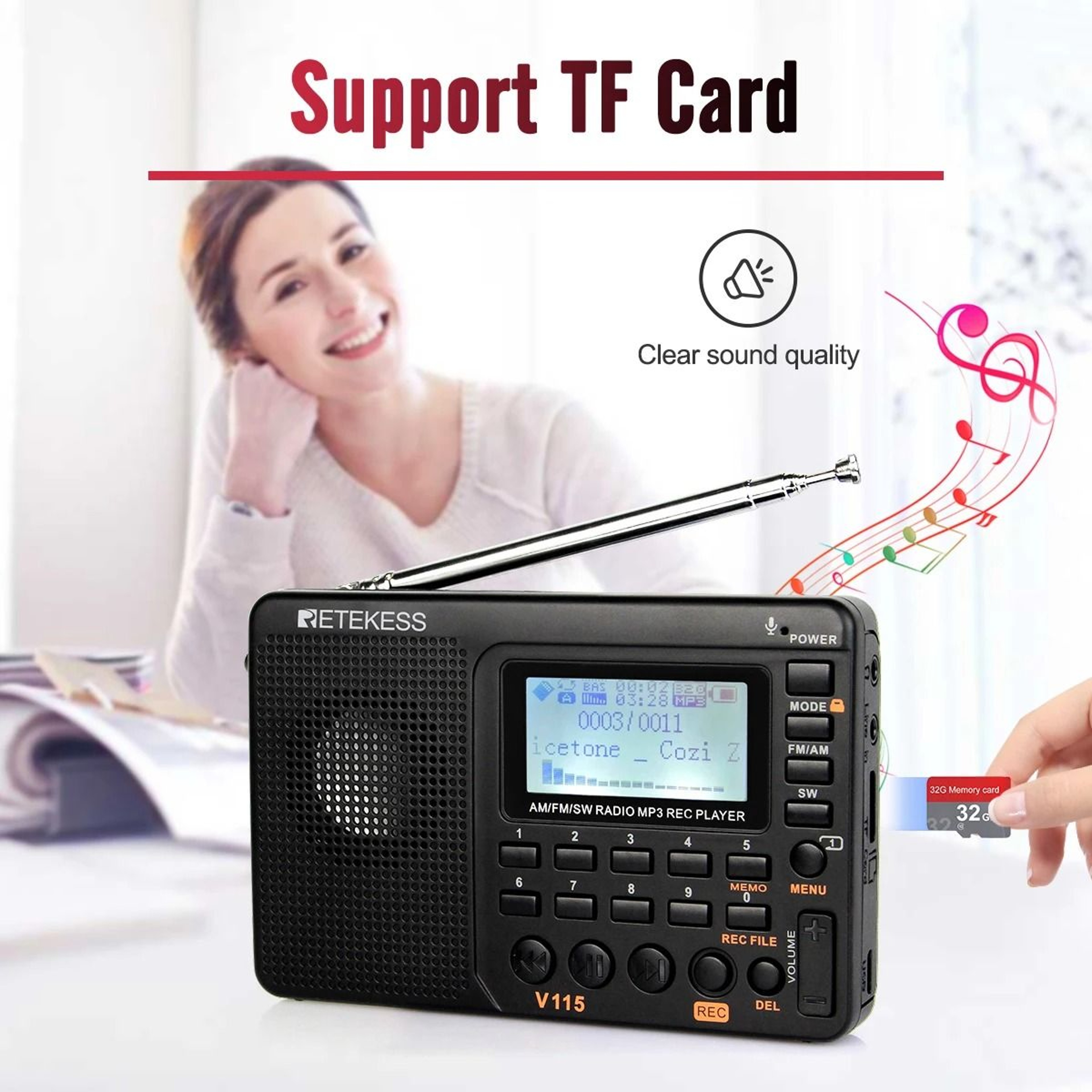 Portable MultiBand Radio With USB Recording And Speaker 2