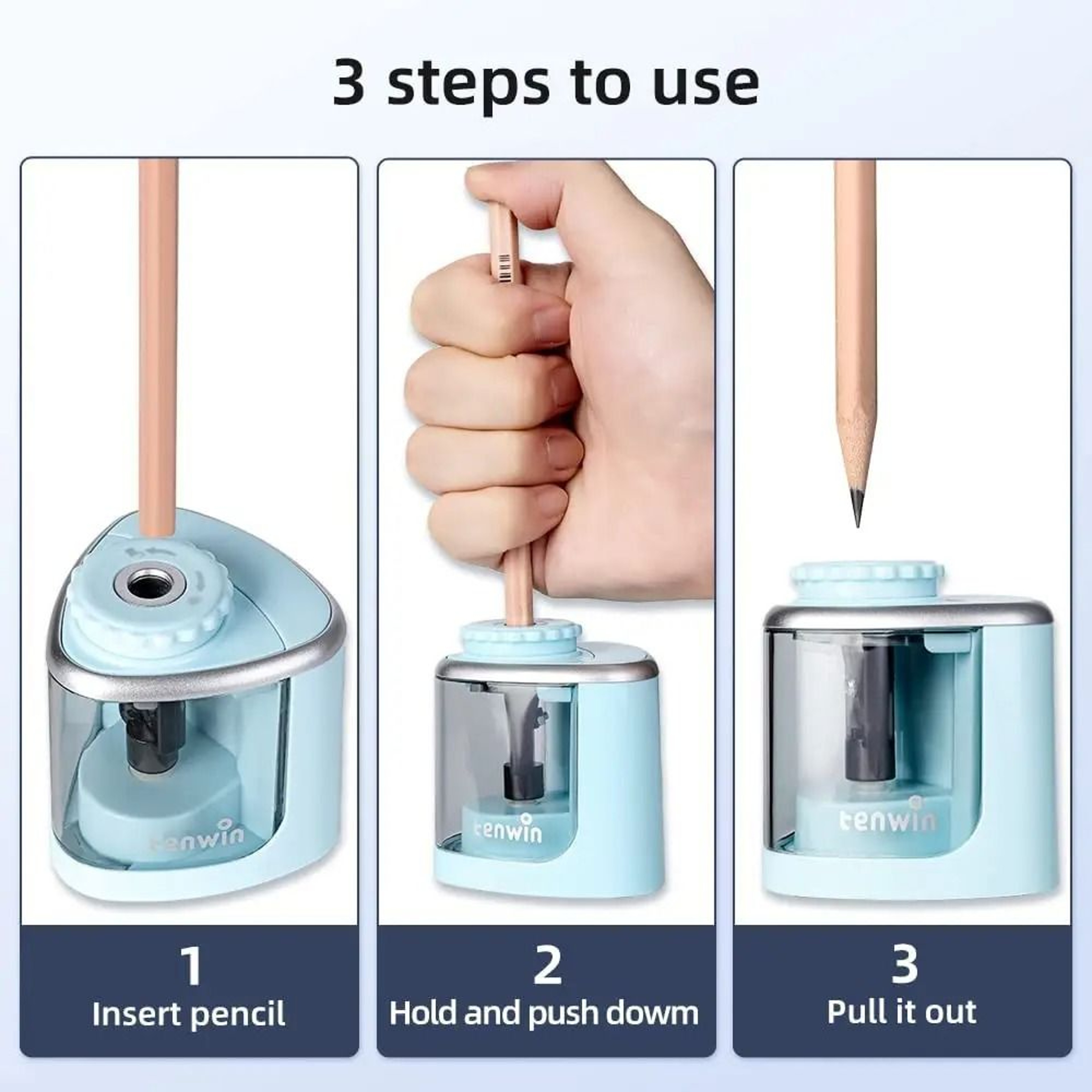 Electric Pencil Sharpener With Safety Blade For Students And Artists 2