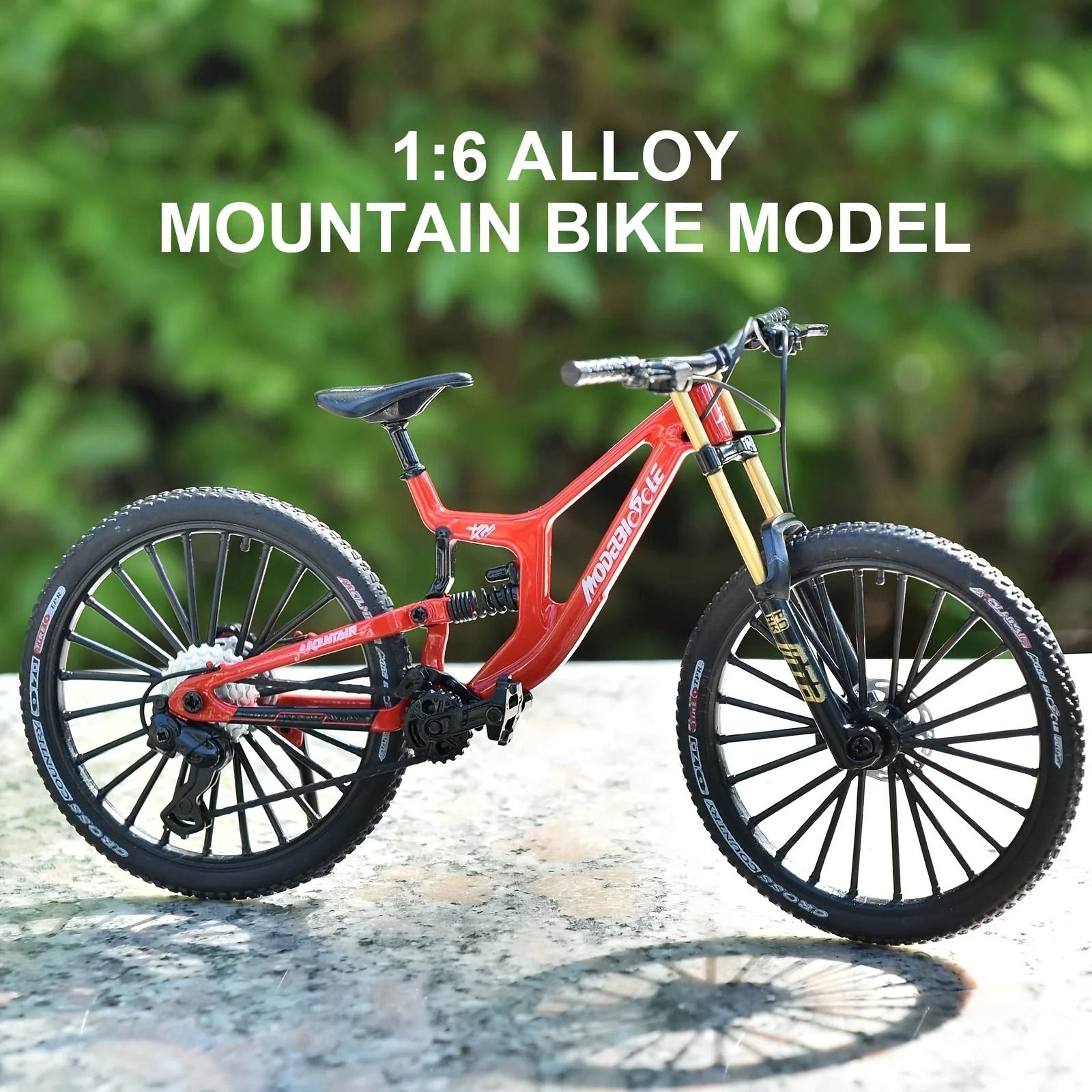 1 To 6 Scale Alloy Mountain Bike Model With Realistic Suspension For Desk Display 0