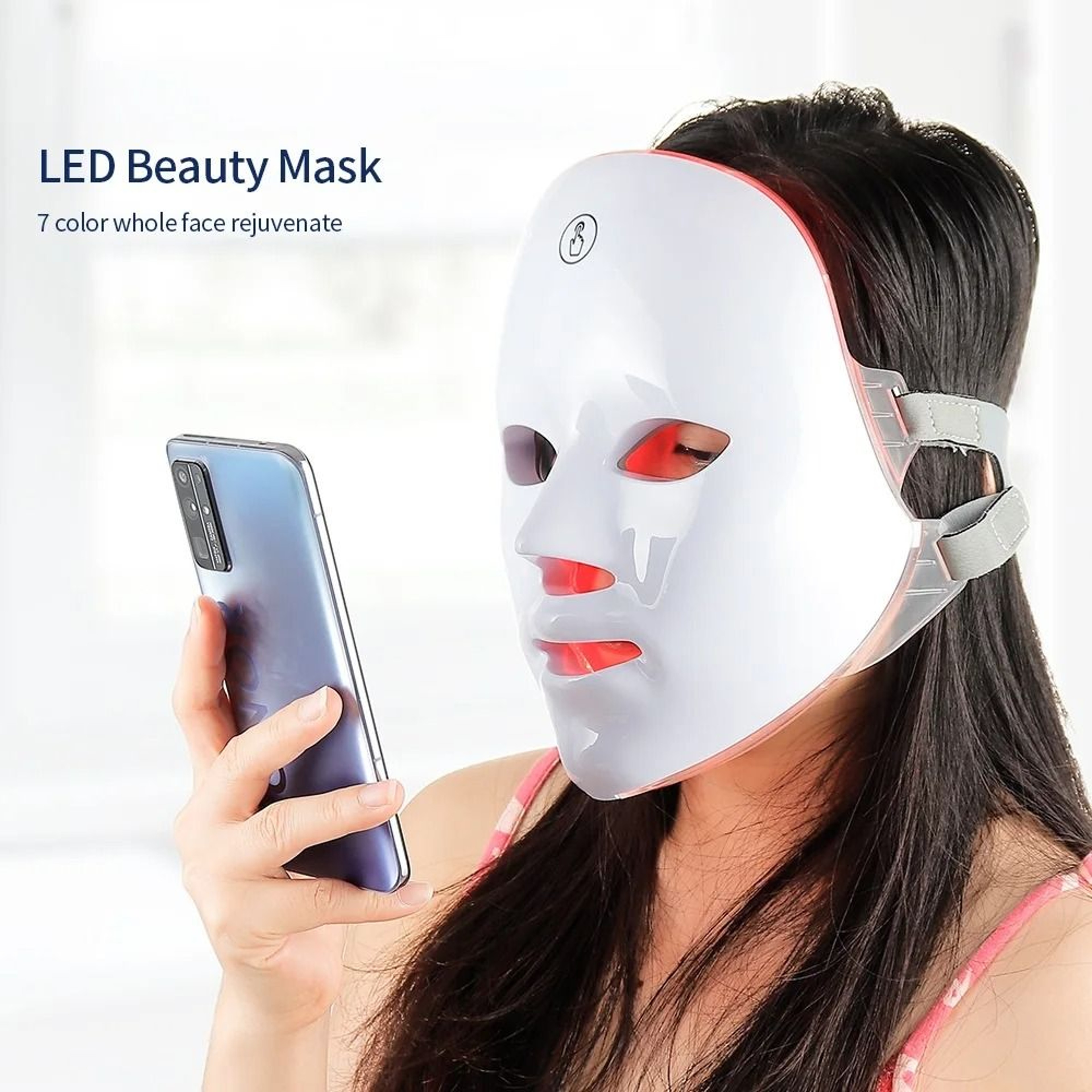 LED Face And Neck Rejuvenation Mask With 7 Light Therapy Modes 2