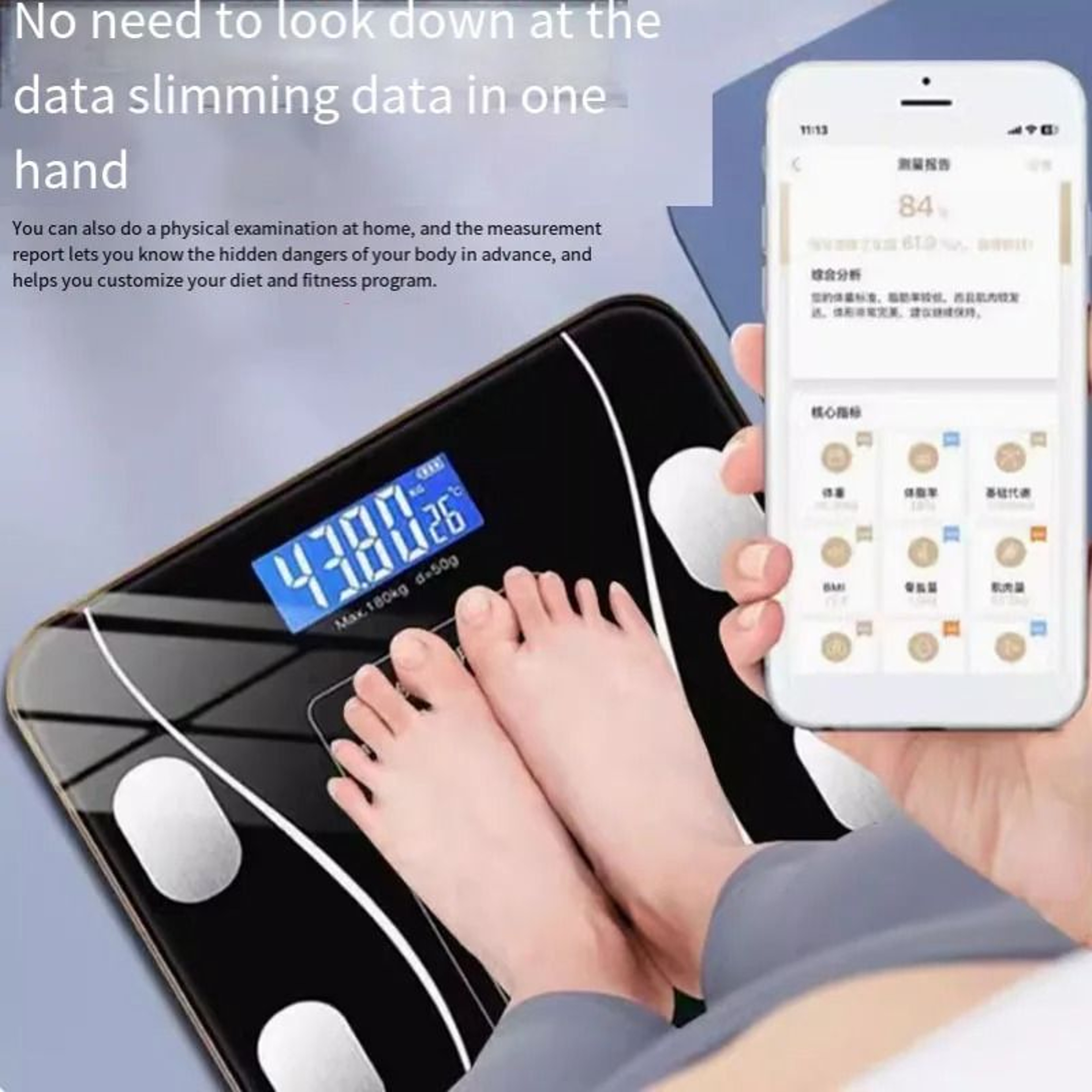 Smart Bluetooth Body Fat Scale With App And USB Charging 2
