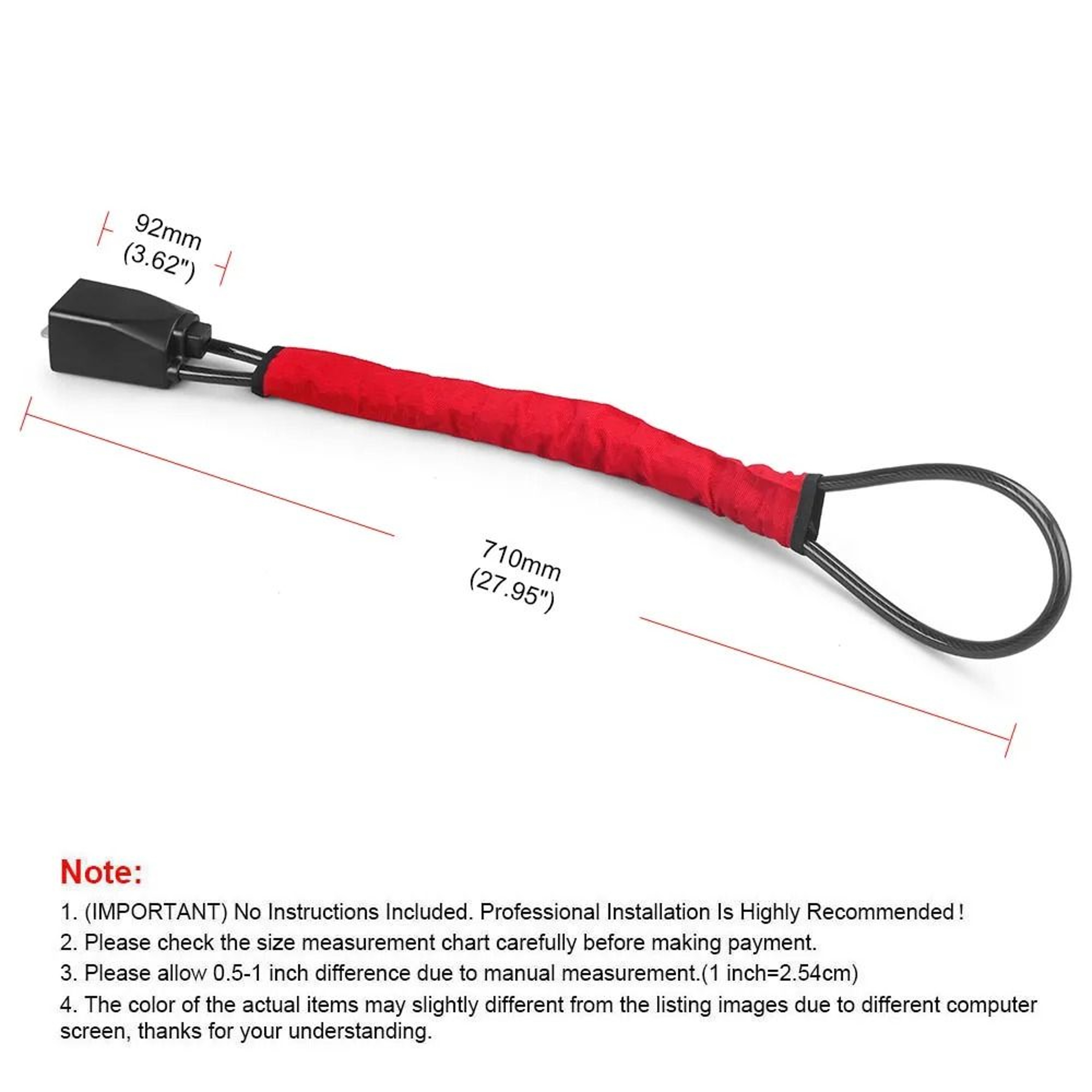 Anti Theft Steering Wheel Lock With Steel Rope And Seat Belt Socket 4