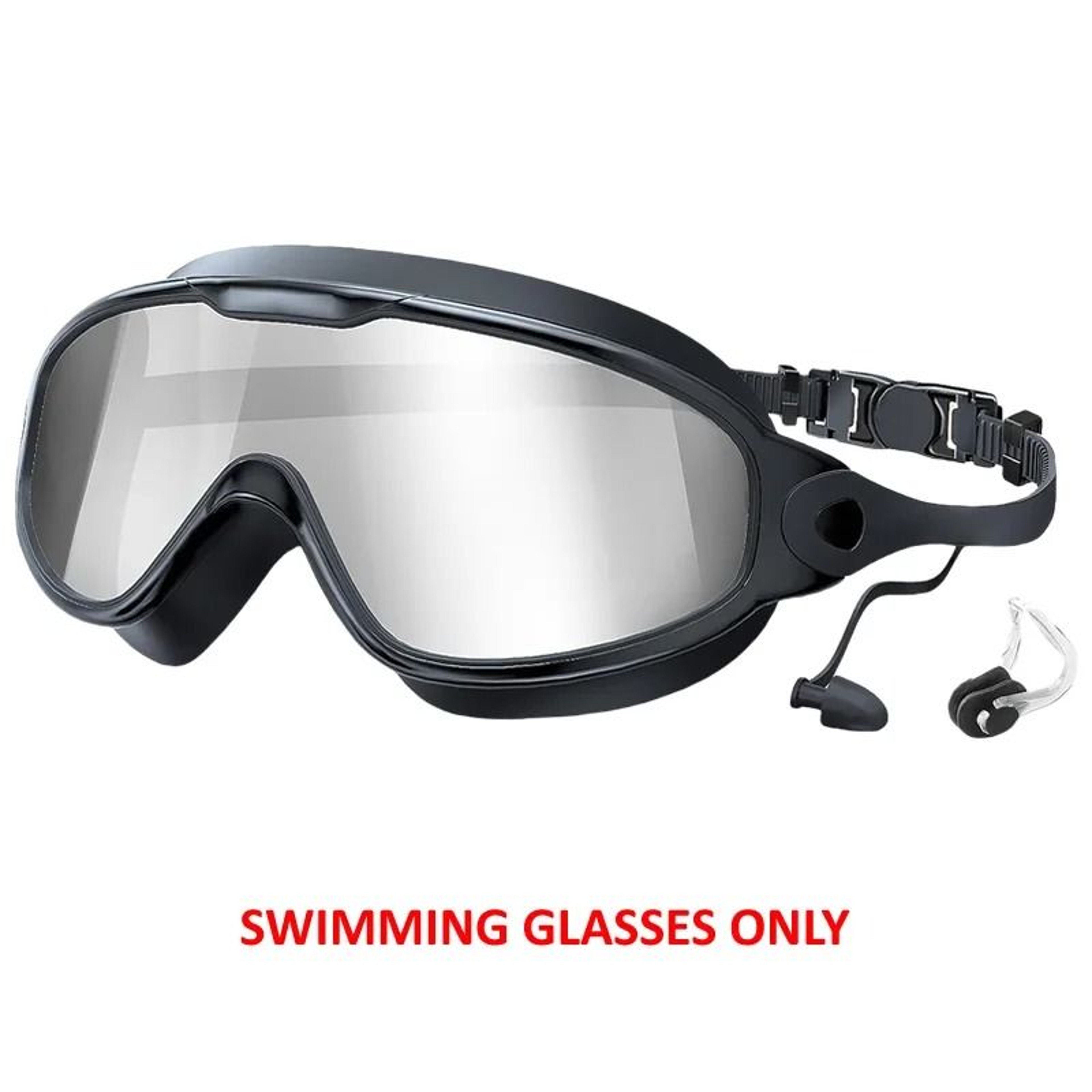 Large Frame AntiFog UV Protection Swim Goggles For Adults Wide View 7