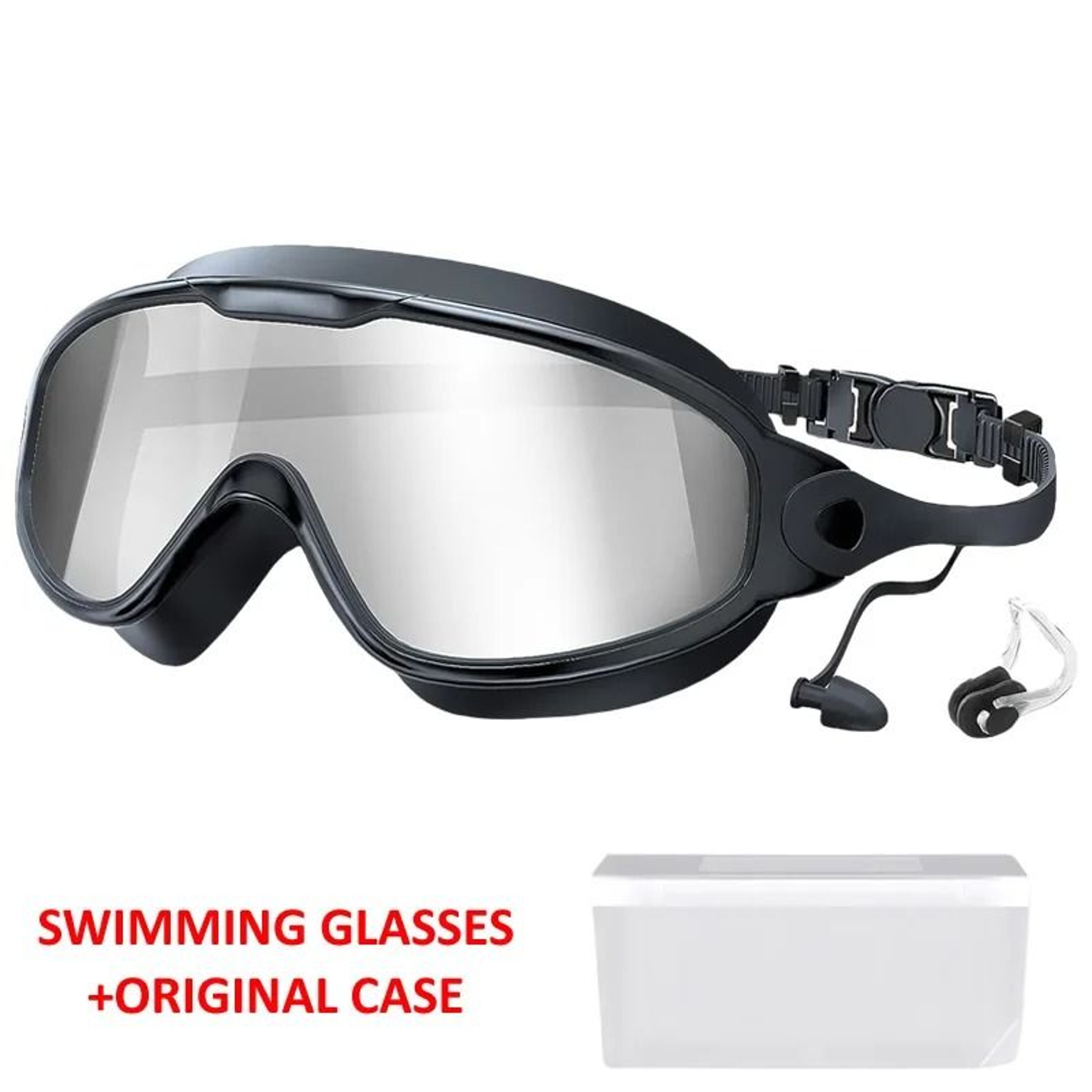 Large Frame AntiFog UV Protection Swim Goggles For Adults Wide View 9