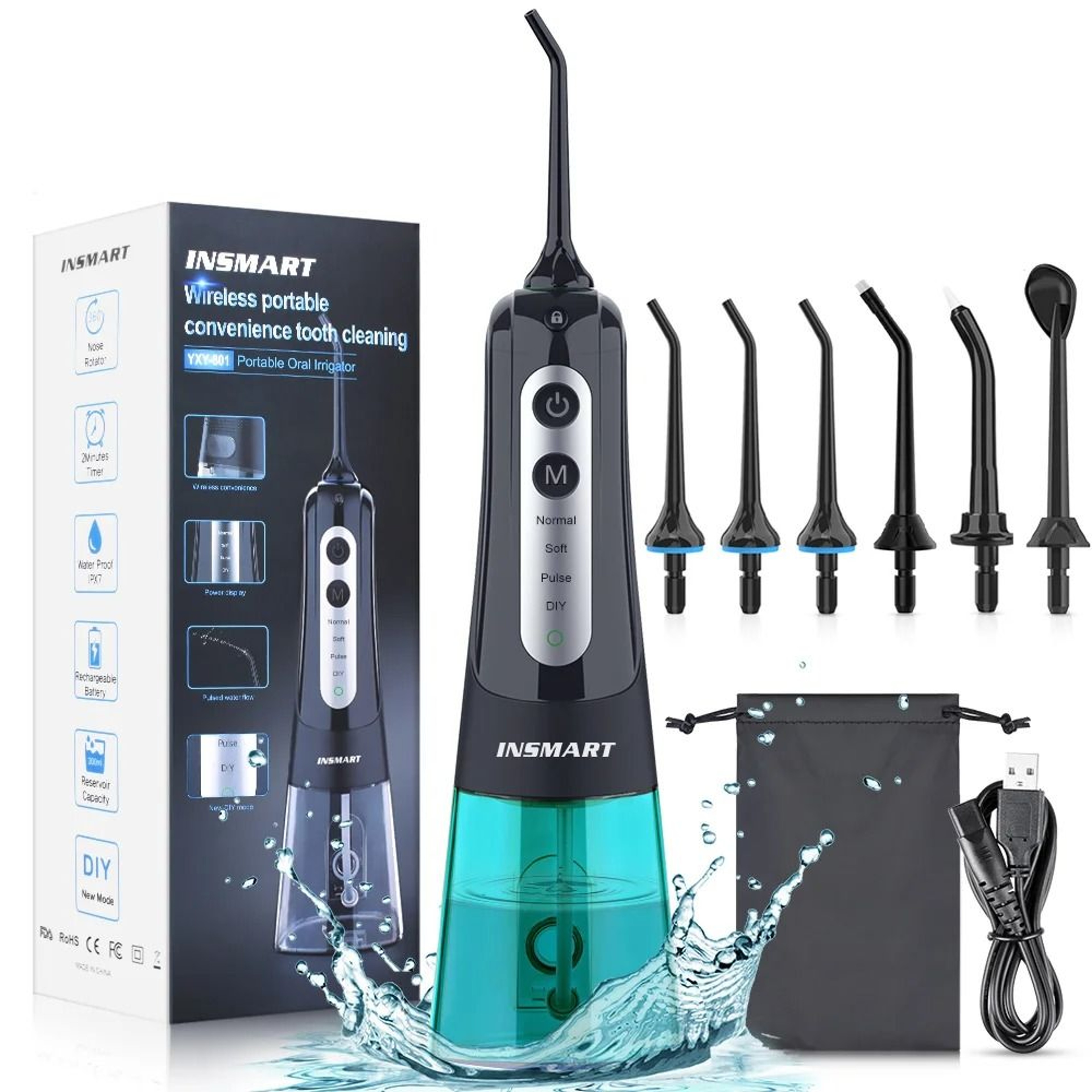 Portable Dental Water Flosser With Whitening Jet And 300ML Tank 7