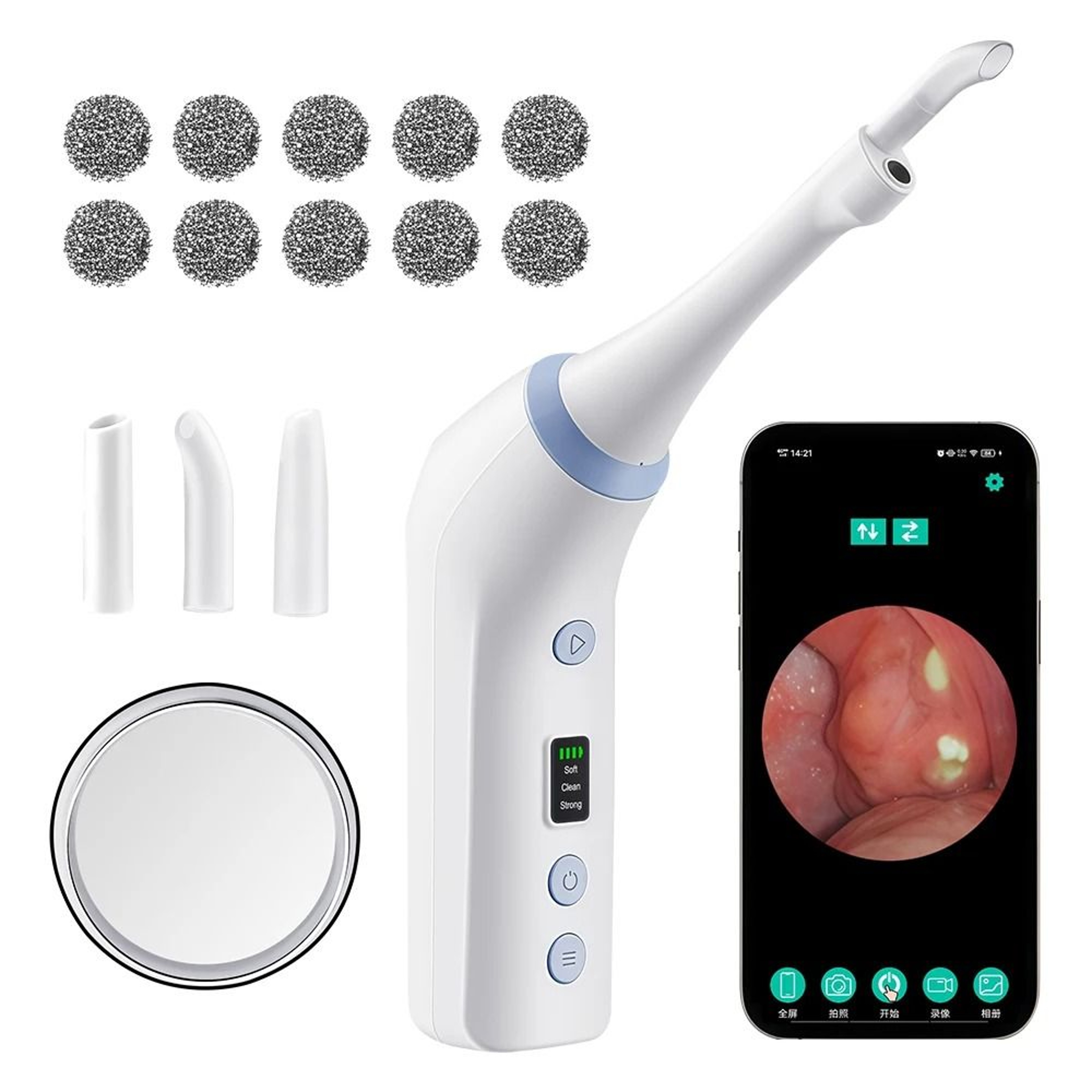 Electric Tonsil Stone Remover Tool With Visible Camera And Suction For Oral Care 0