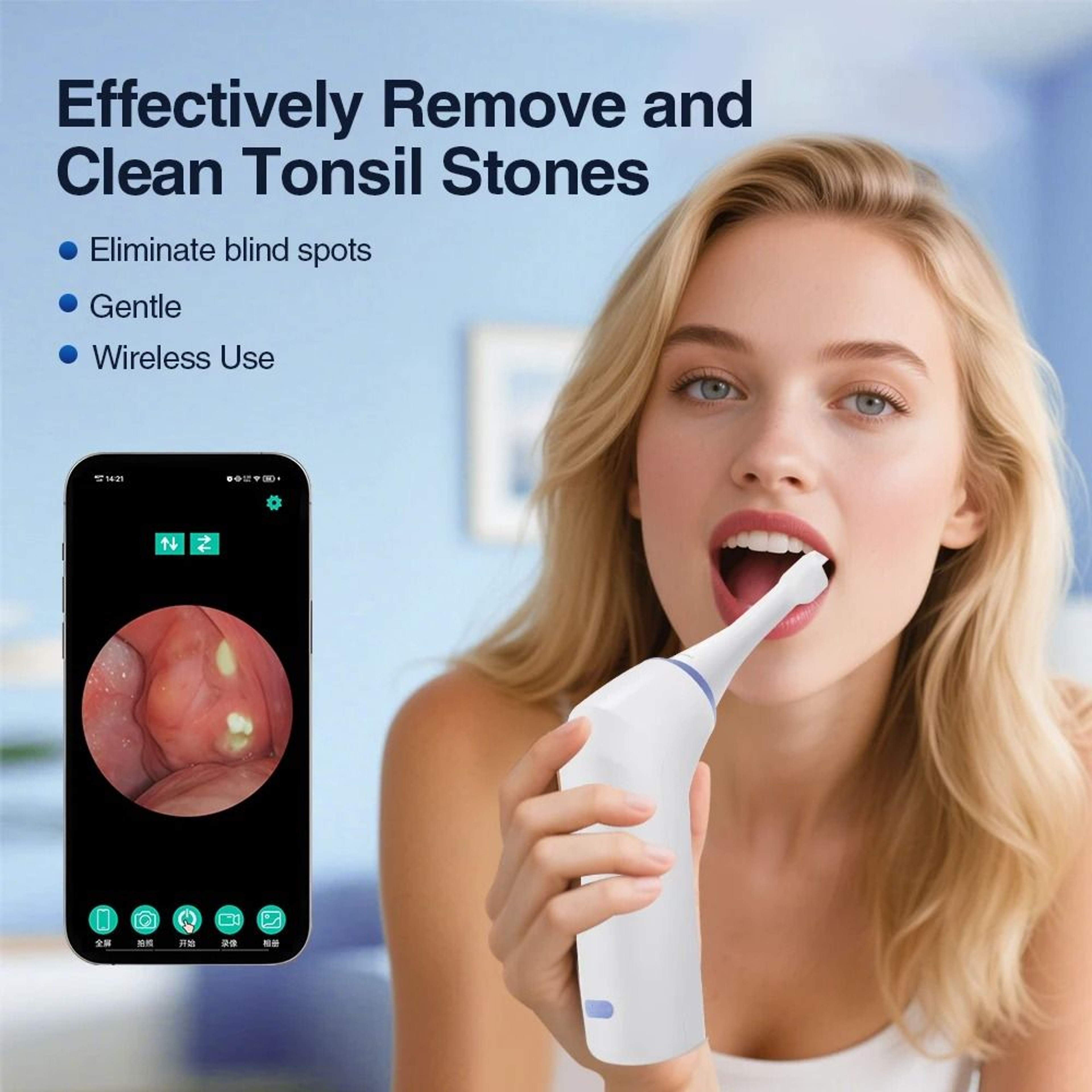 Electric Tonsil Stone Remover Tool With Visible Camera And Suction For Oral Care 6
