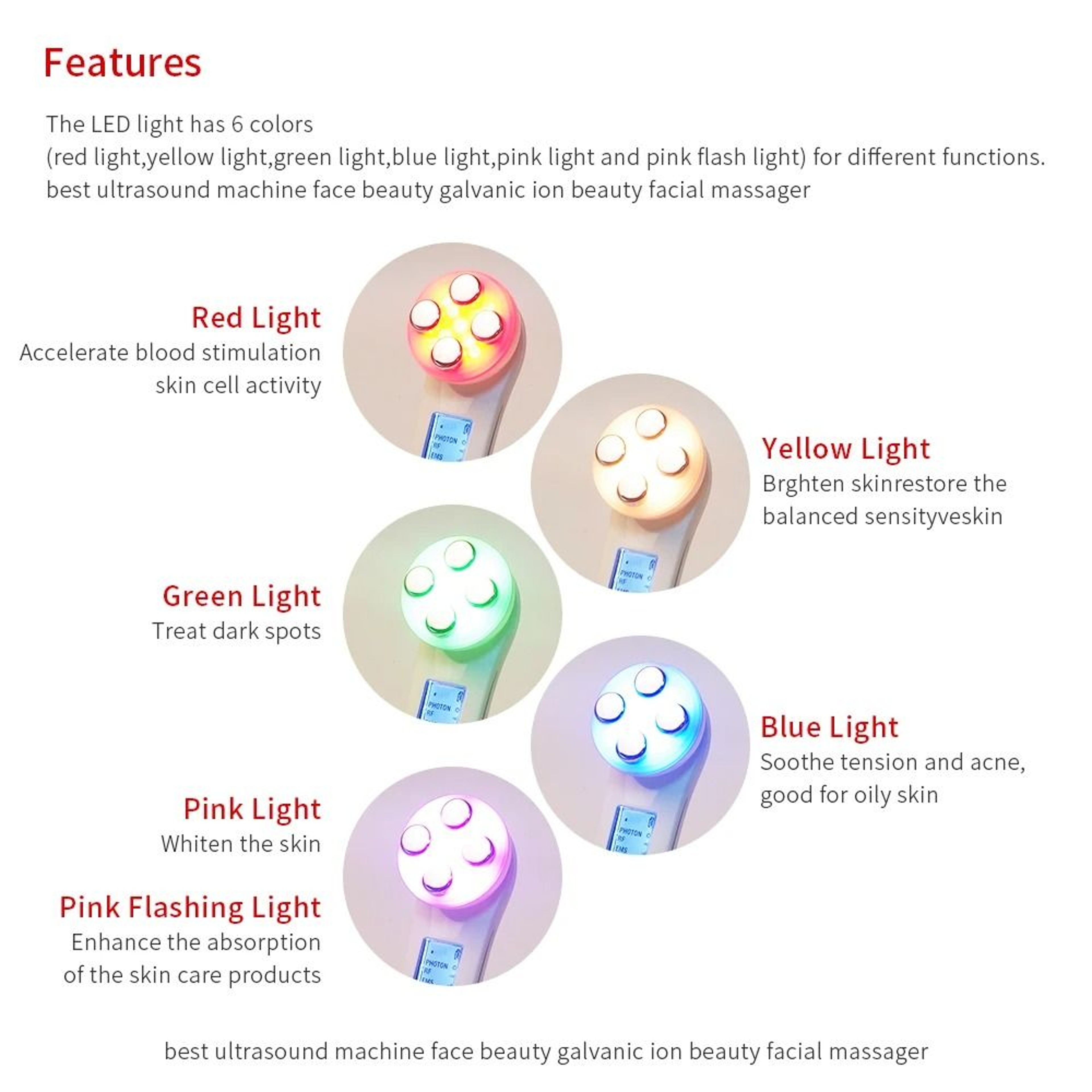 5 In 1 LED RF EMS Face Massager For Skin Lifting And Wrinkle Removal 3