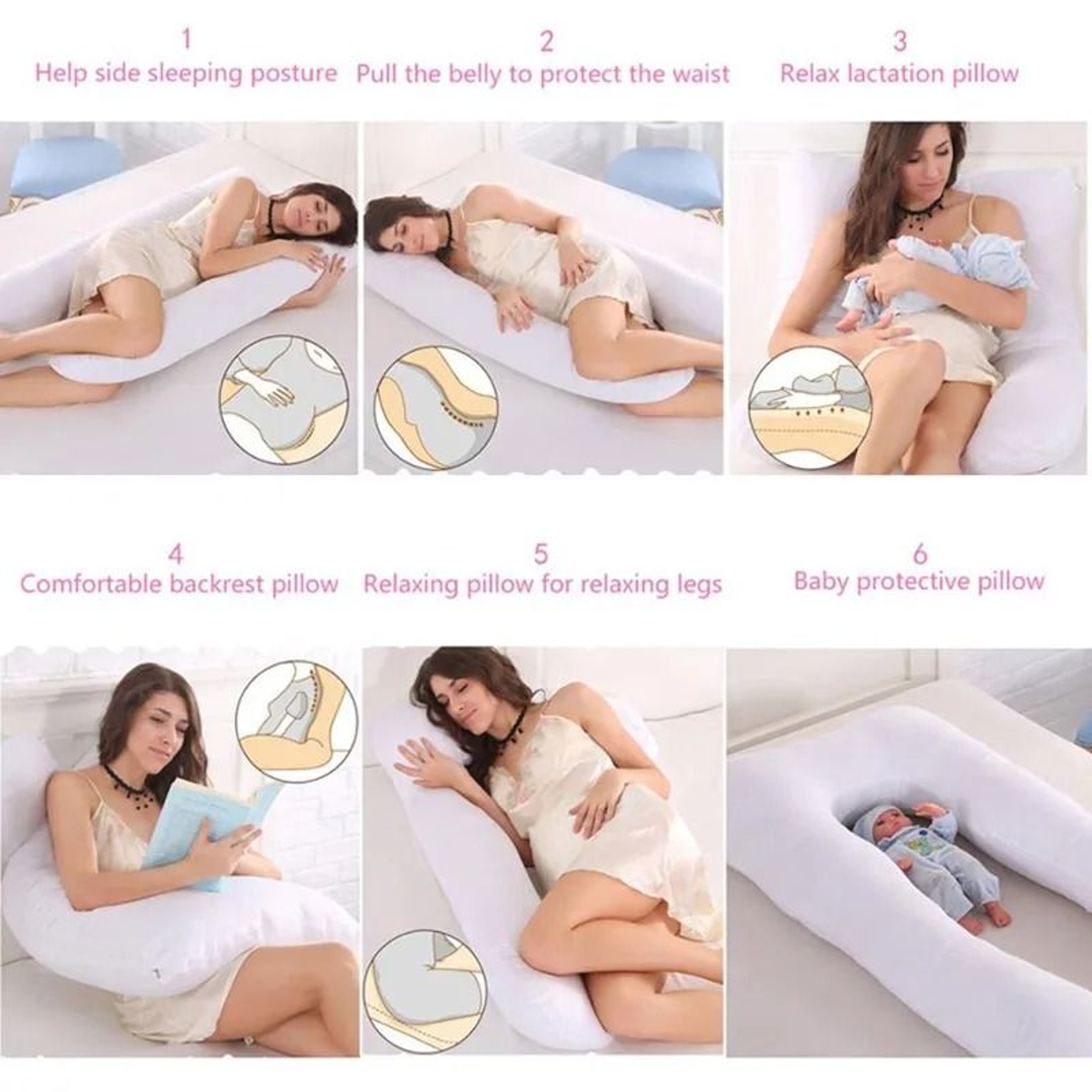 Full Body Support Pregnancy Pillow For Sleeping And Nursing 2