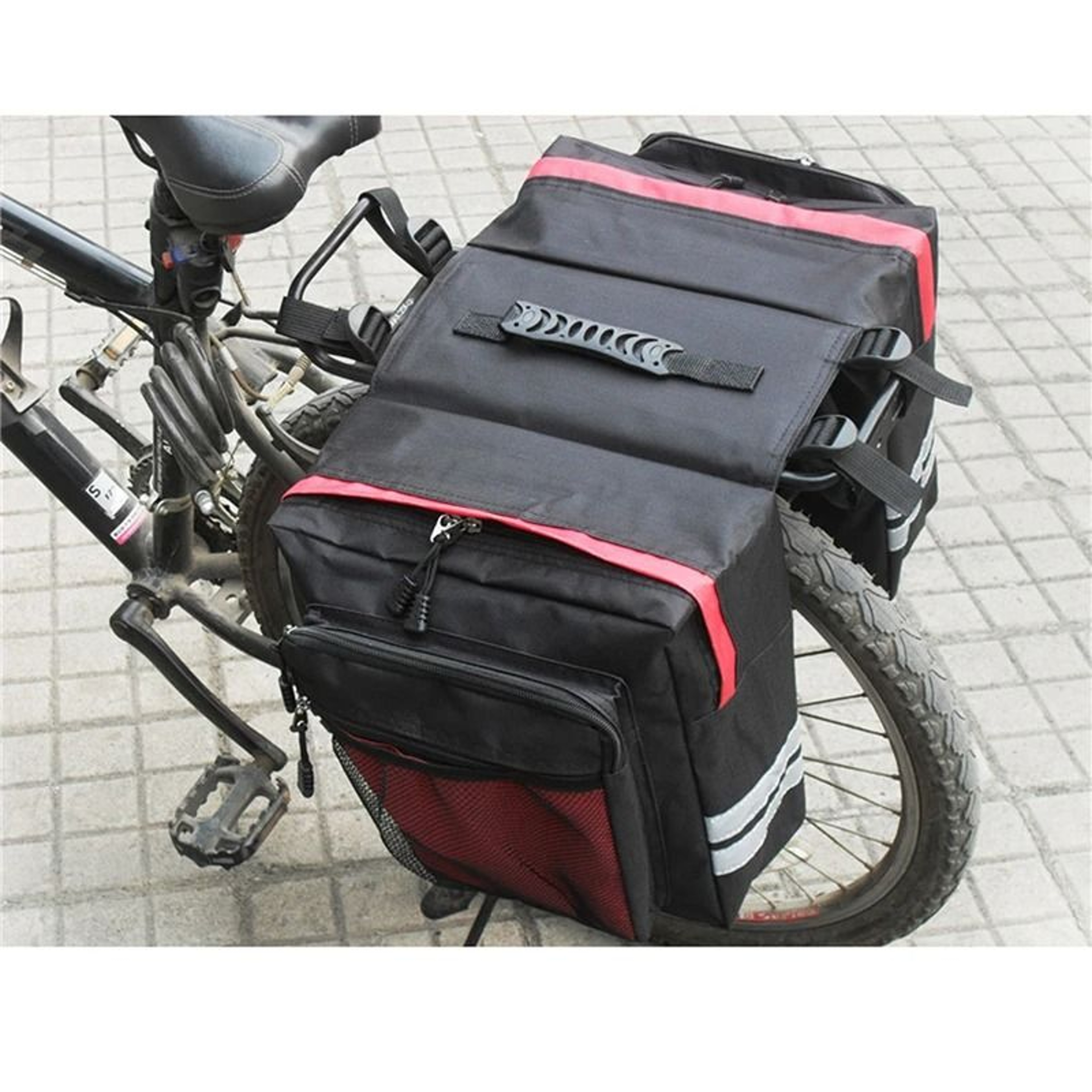 MTB Bicycle Carrier Bag Rear Rack Trunk Double Side Travel Storage 0