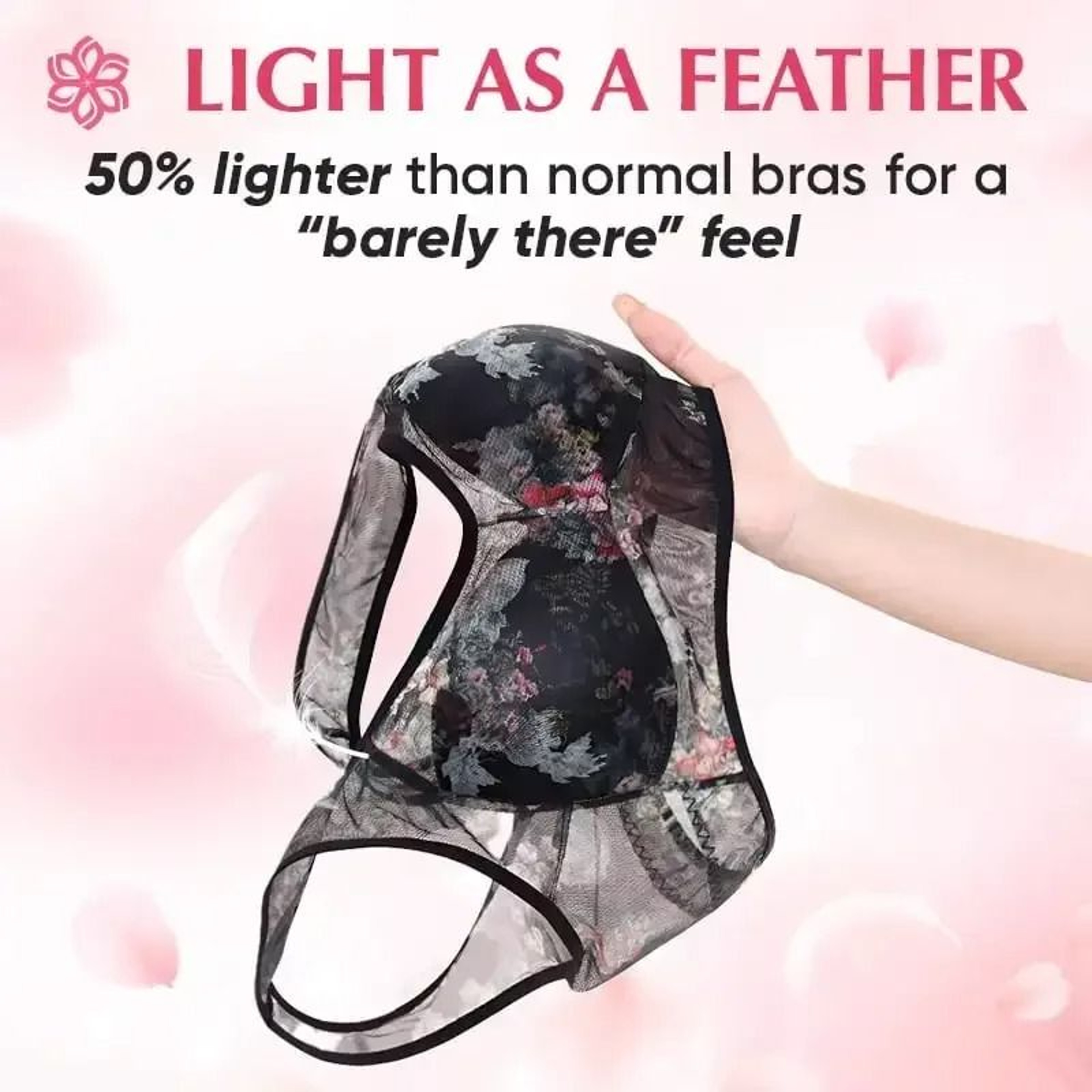 Ice Silk Lace Cooling Comfort Bra Seamless Push Up Bralette 2