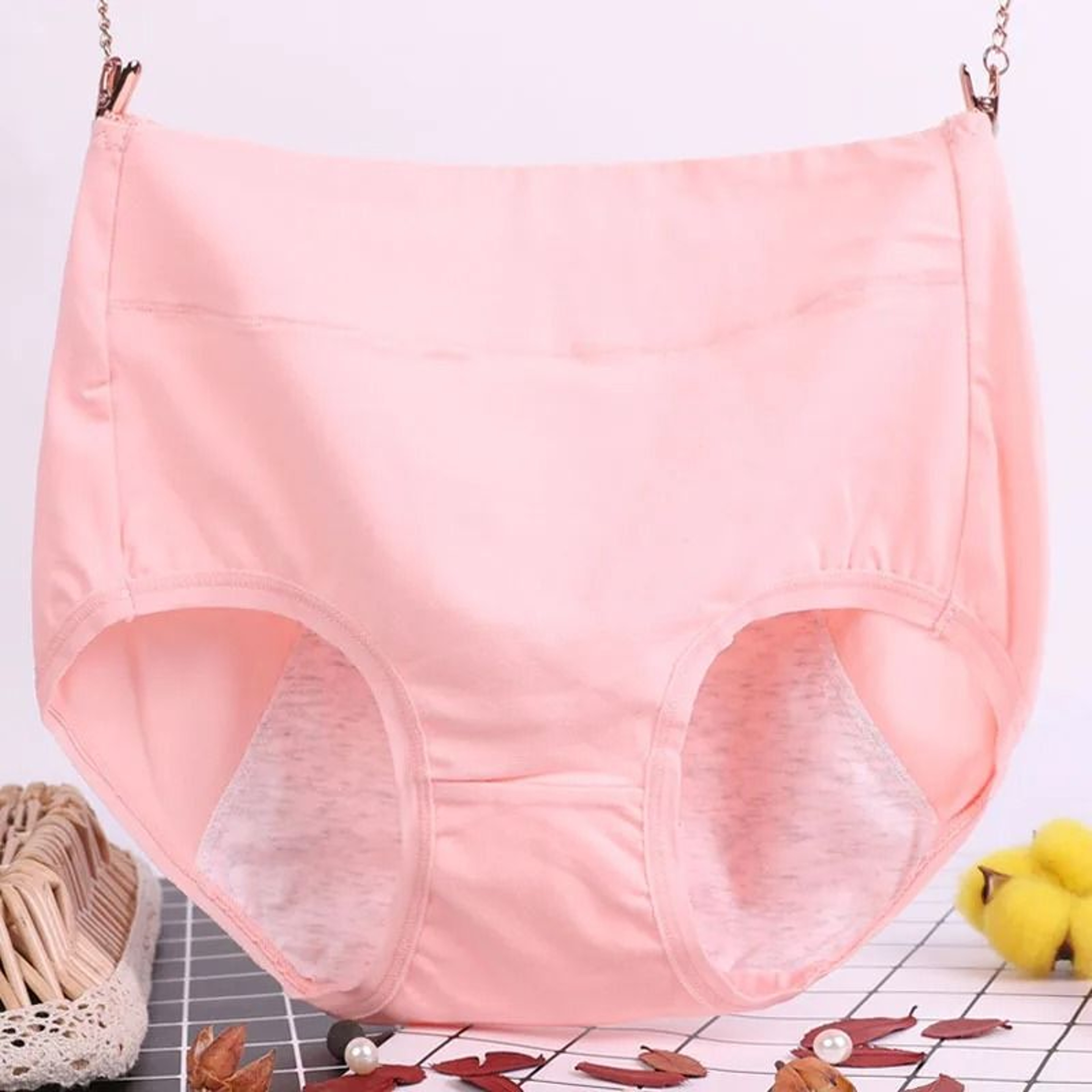 Plus Size Leak Proof Cotton High Waist Menstrual Panties For Women 10
