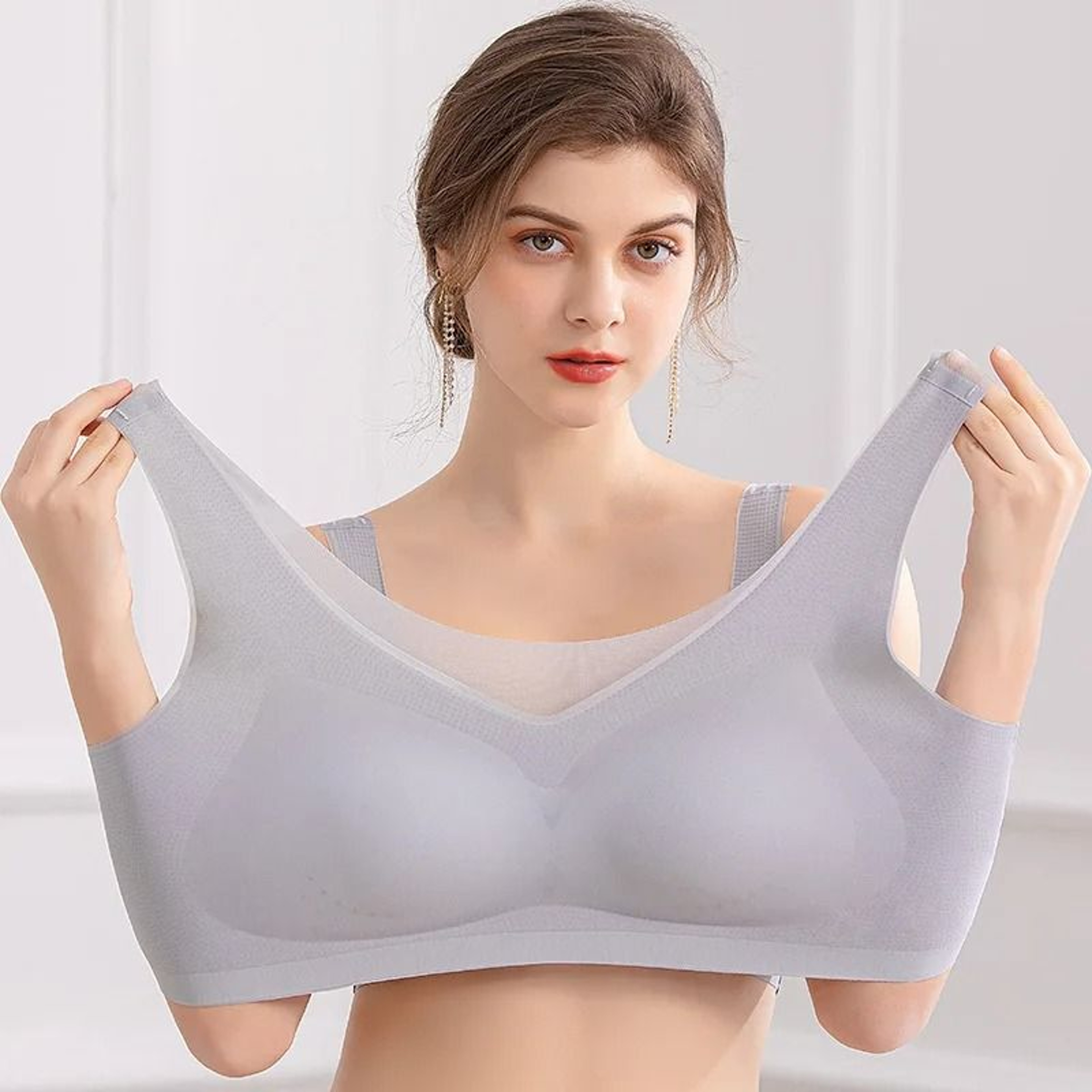 Plus Size Seamless Wireless Bra With Push Up Support And Breathable Fabric 0
