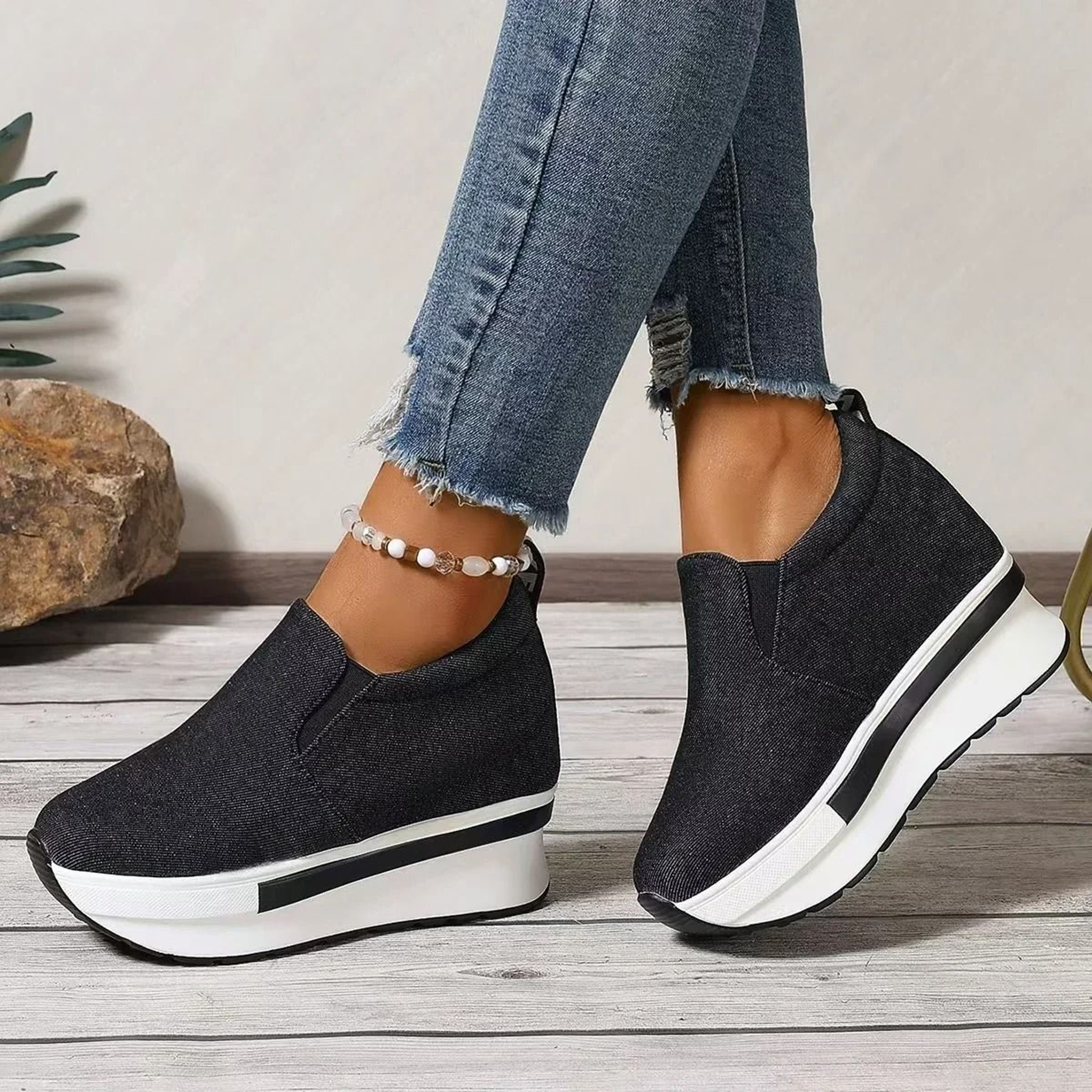 Womens Height Increasing SlipOn Wedge Sneakers With Thick Sole And Lightweight Comfort 7