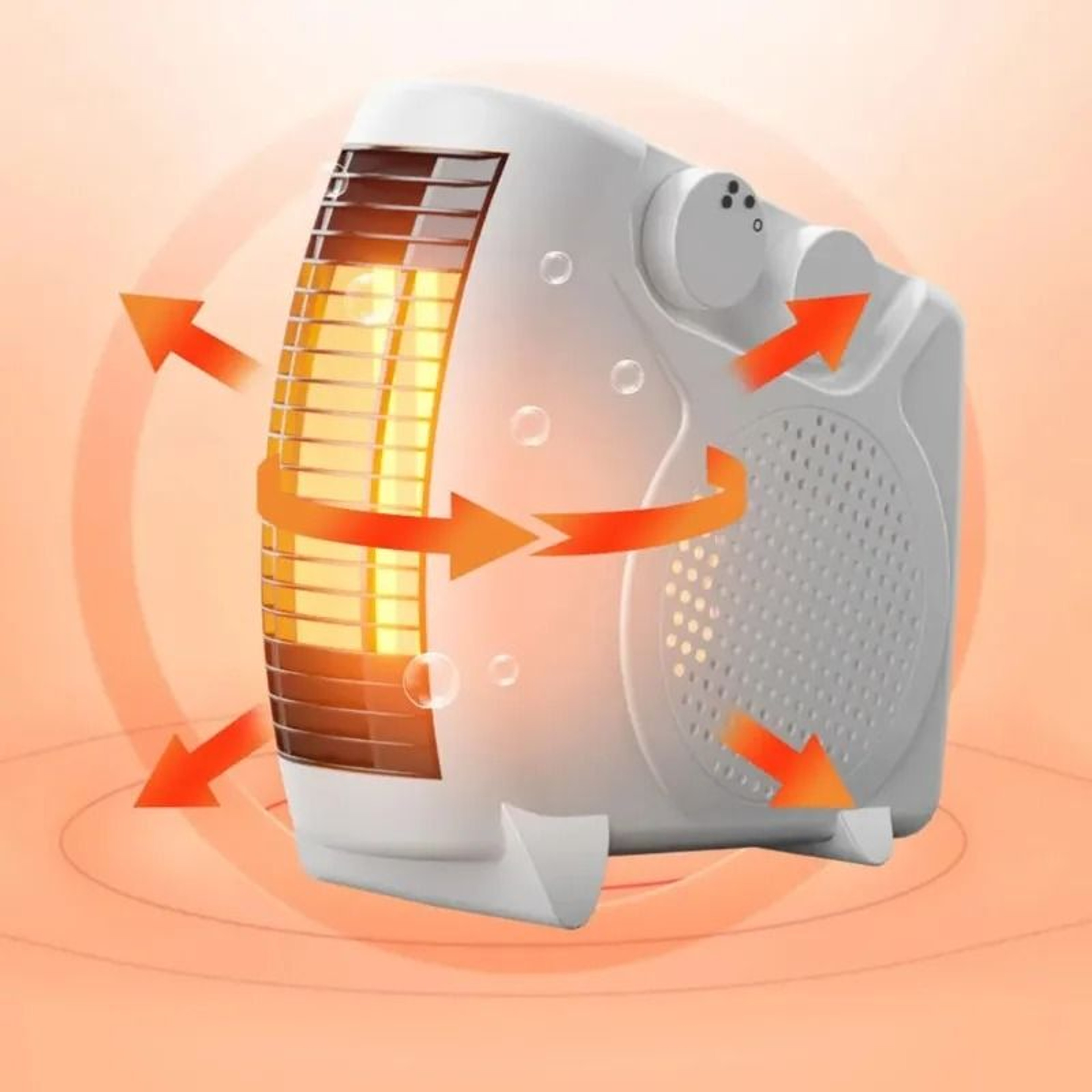 Portable Electric Heater Fan With Adjustable Warm Air Settings 2