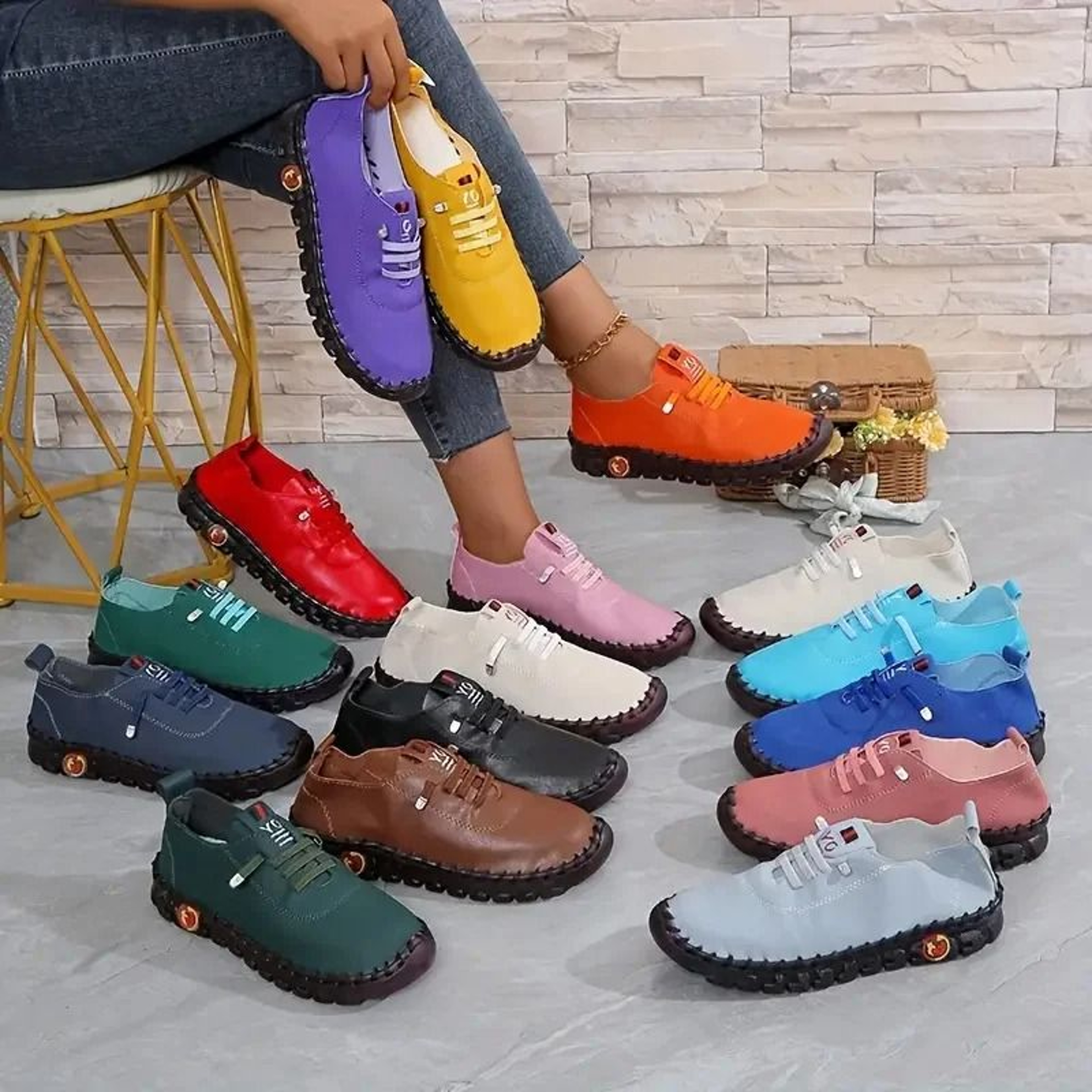 Womens Comfortable Thick Sole Sneakers  Casual Outdoor Walking Shoes 1