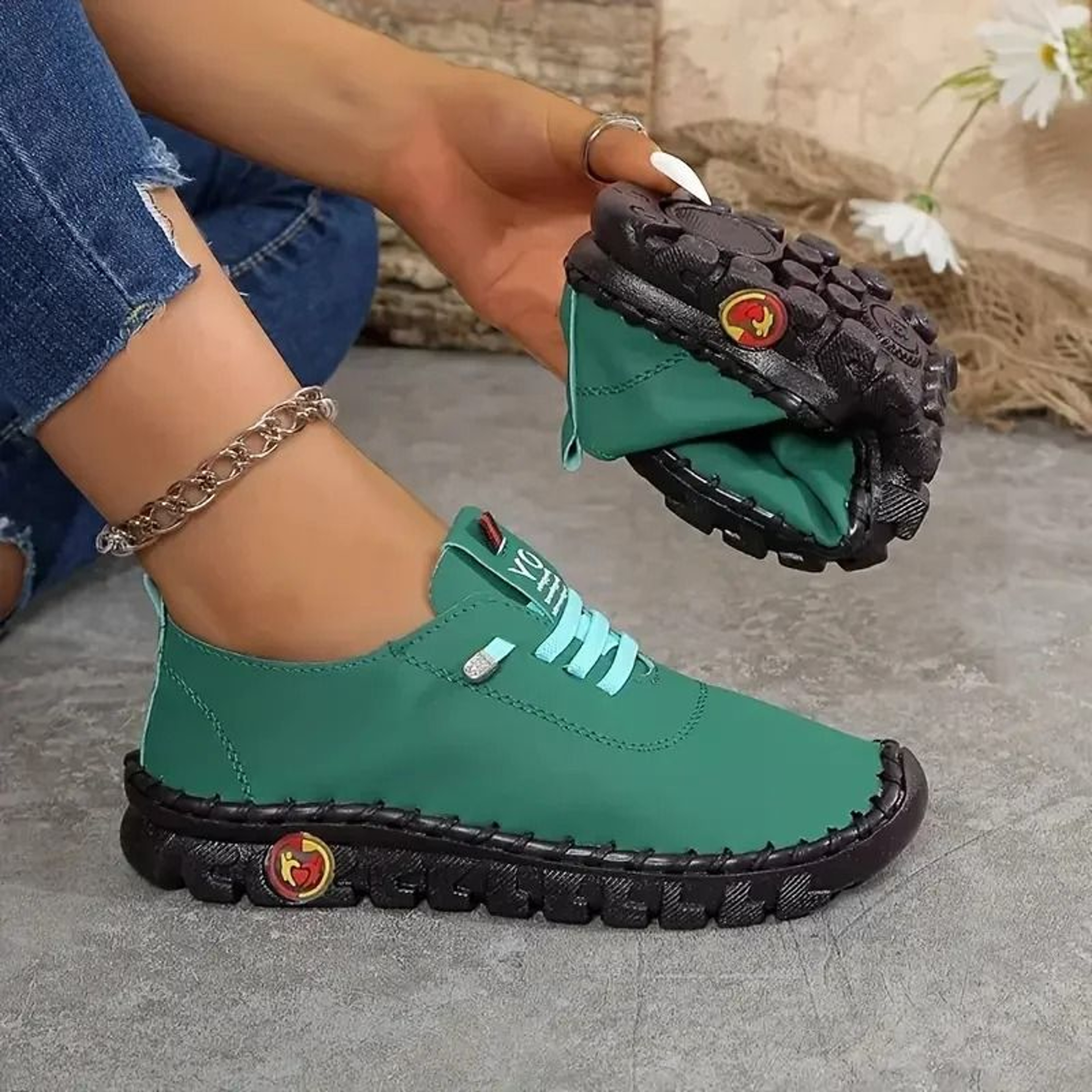 Womens Comfortable Thick Sole Sneakers  Casual Outdoor Walking Shoes 11