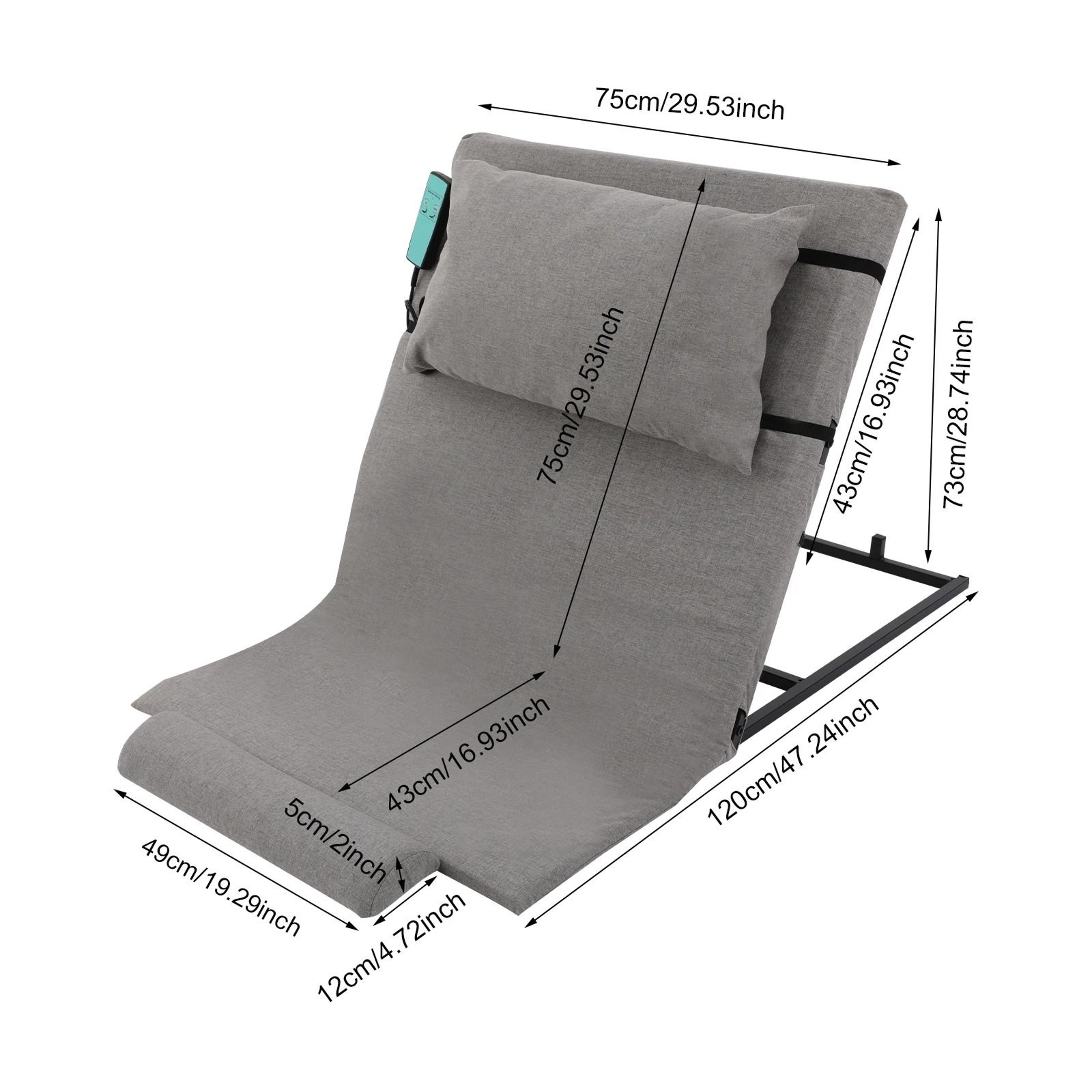 Electric Adjustable Lifting Backrest With Short Cushion And Headrest  Wired Remote Control Bed Supp 4