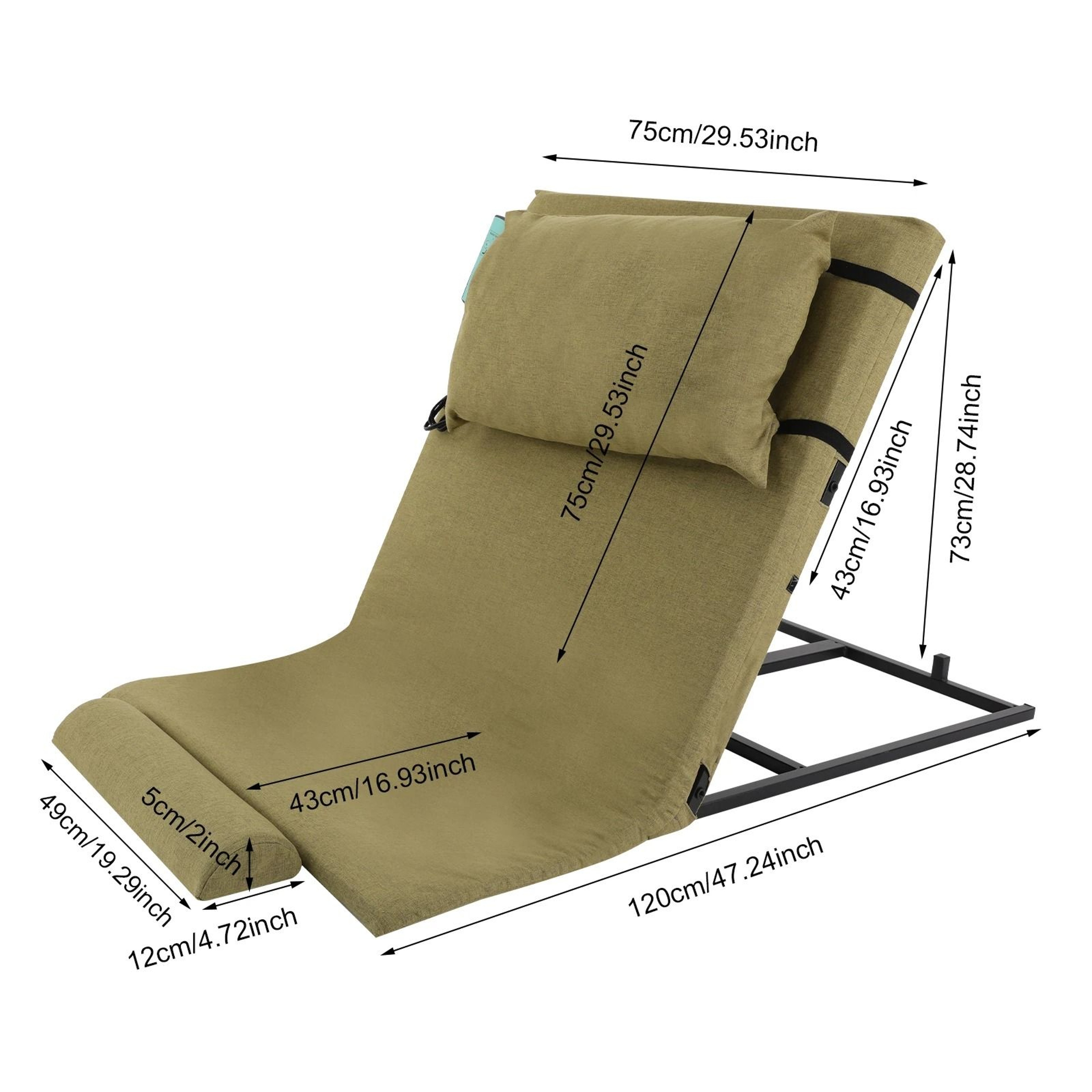 Electric Adjustable Lifting Backrest With Short Cushion And Headrest  Wired Remote Control Bed Supp 5