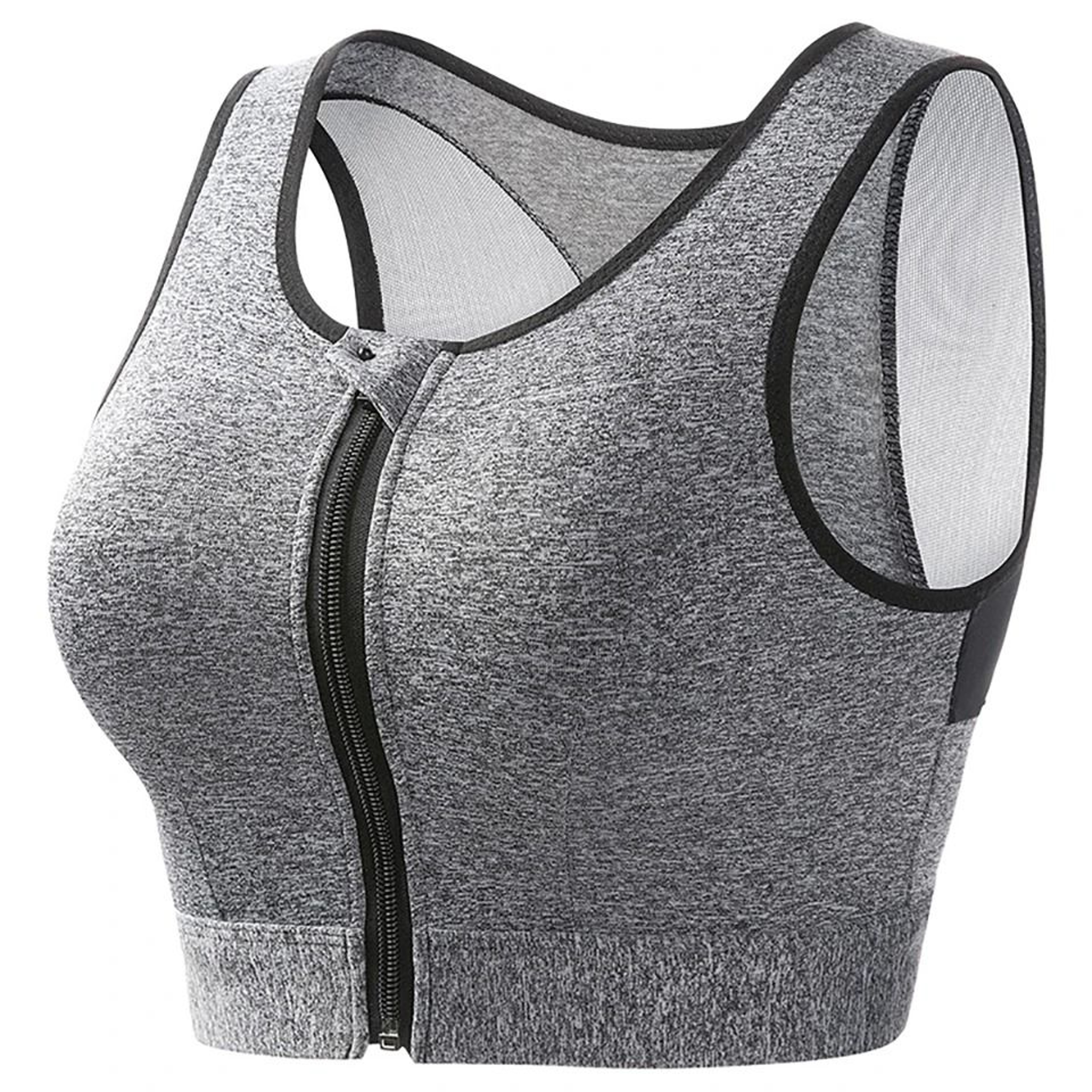 Plus Size Sports Bra For Women High Strength Shock Absorbing Zip Front Yoga Vest 9
