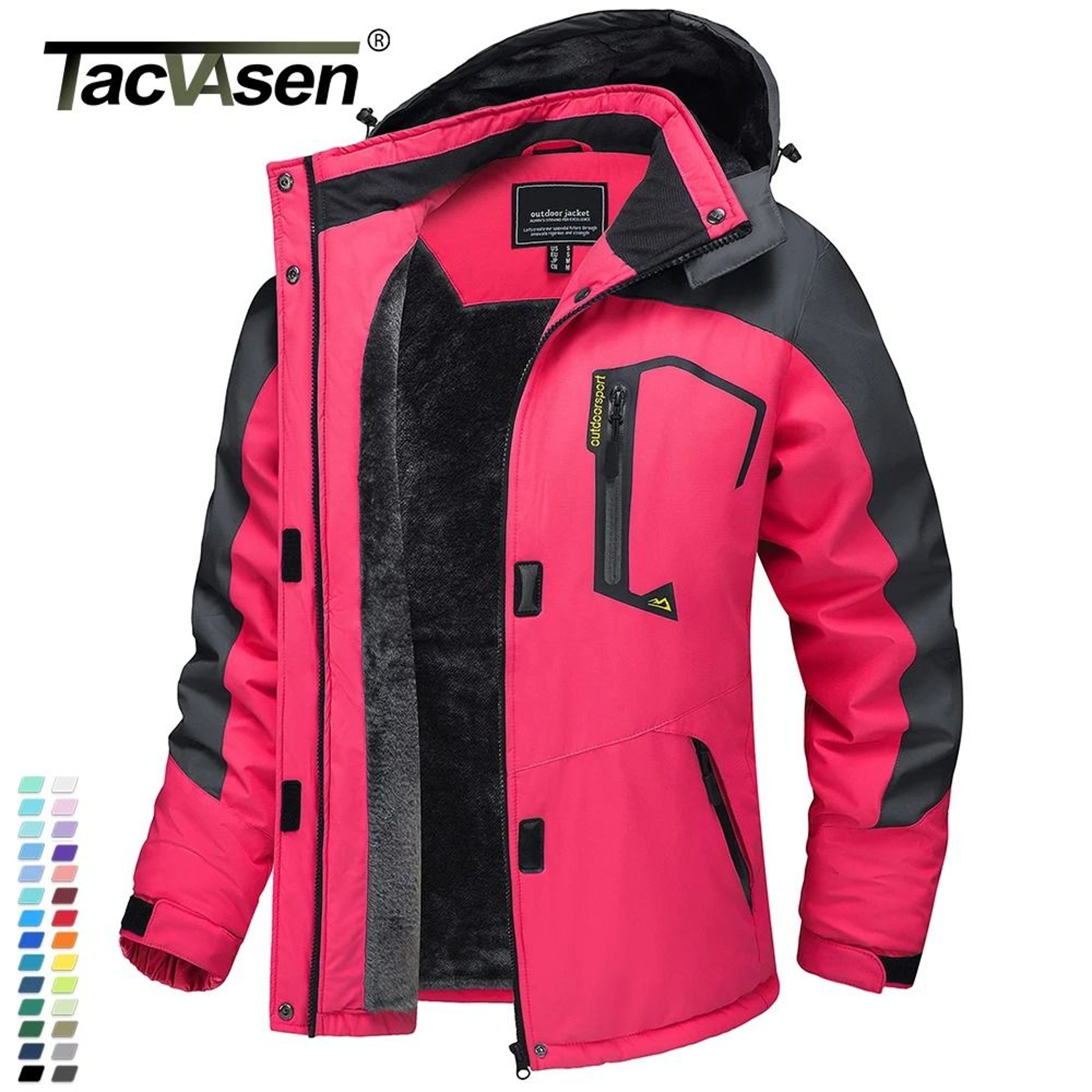 Winter Waterproof Ski Snowboard Jacket Womens Thermal Heavy Fleece Jacket Casual Work Rain Coat Win