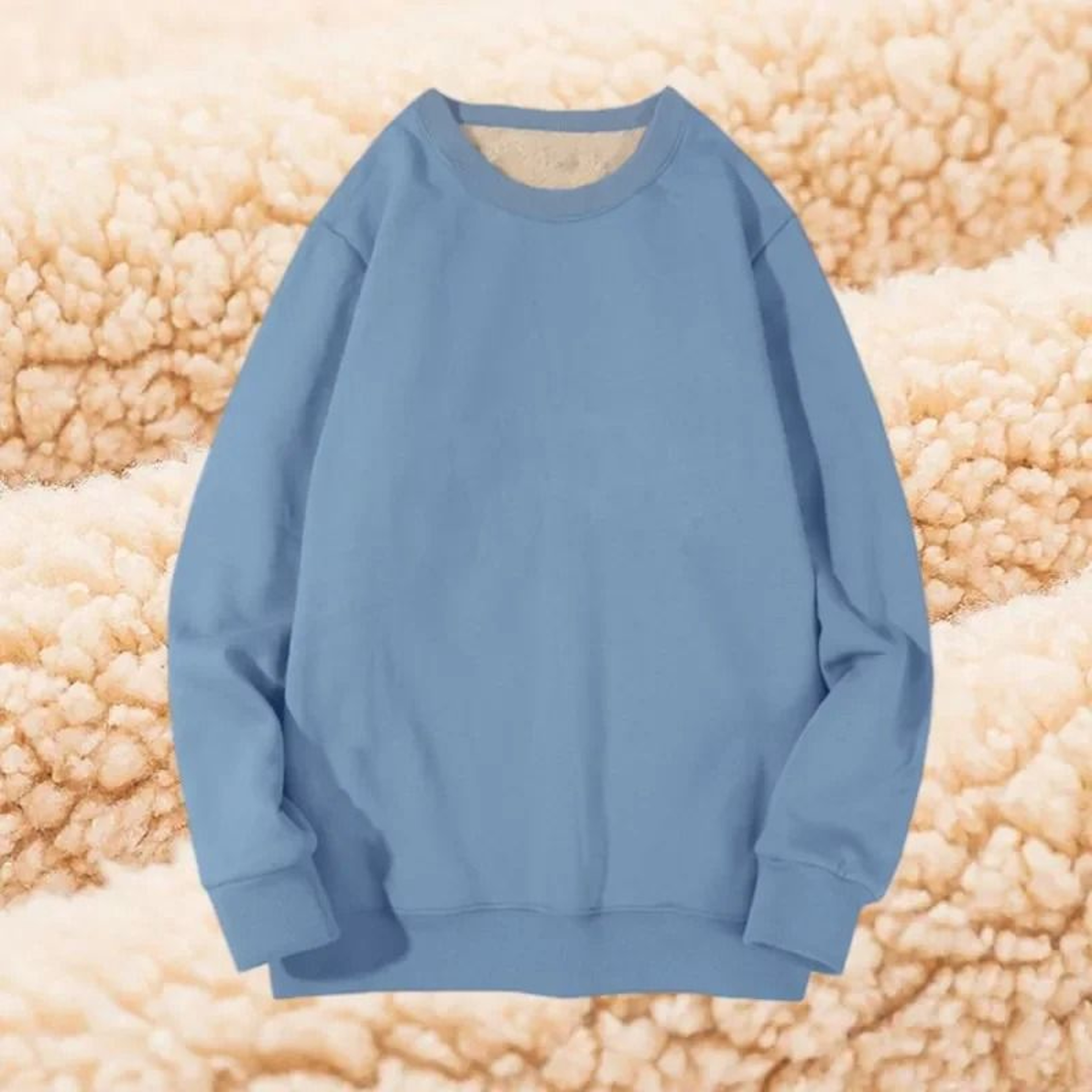 Winter Lamb Velvet Fleece Sweatshirt For Men Thickened Warm Casual Pullover 7