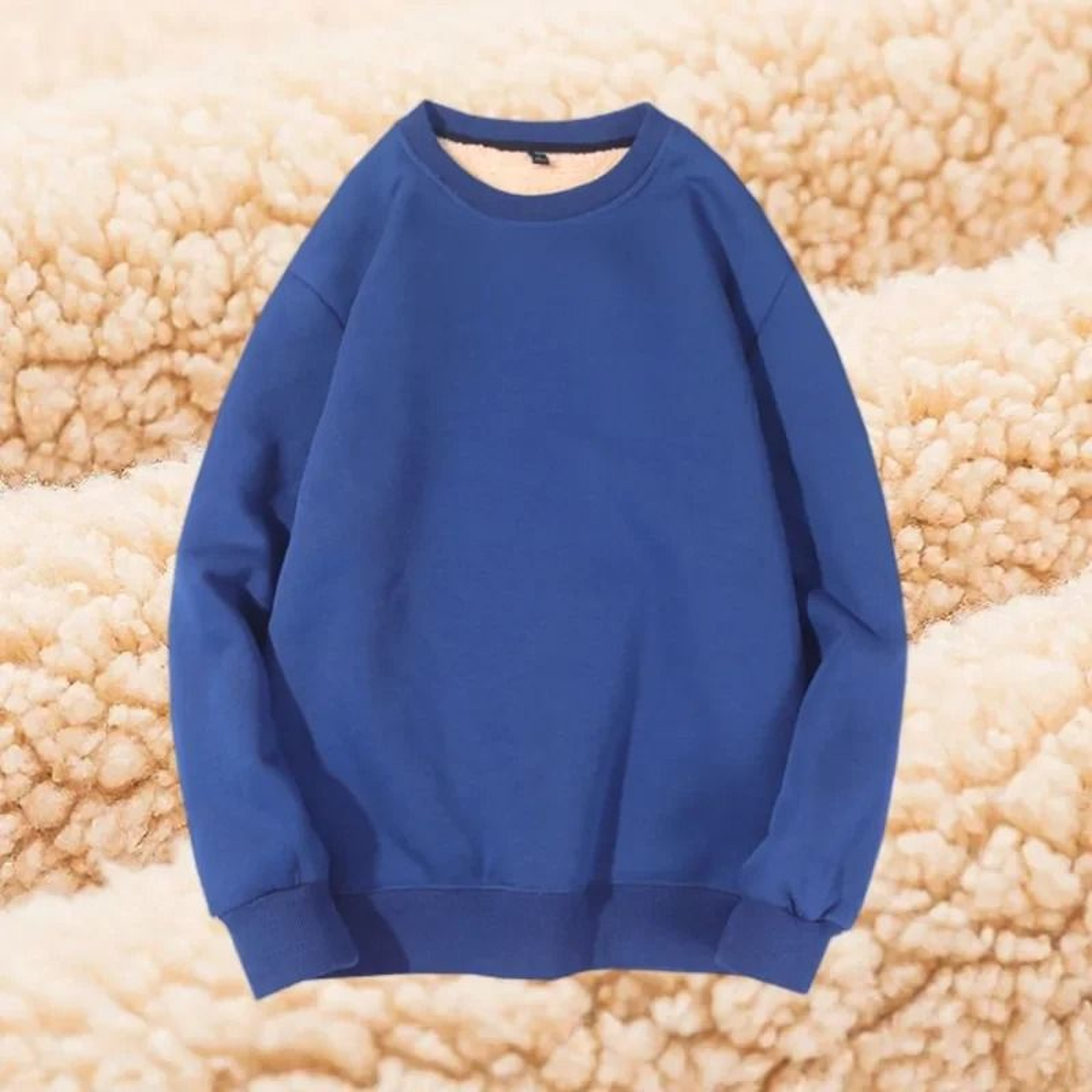 Winter Lamb Velvet Fleece Sweatshirt For Men Thickened Warm Casual Pullover 8