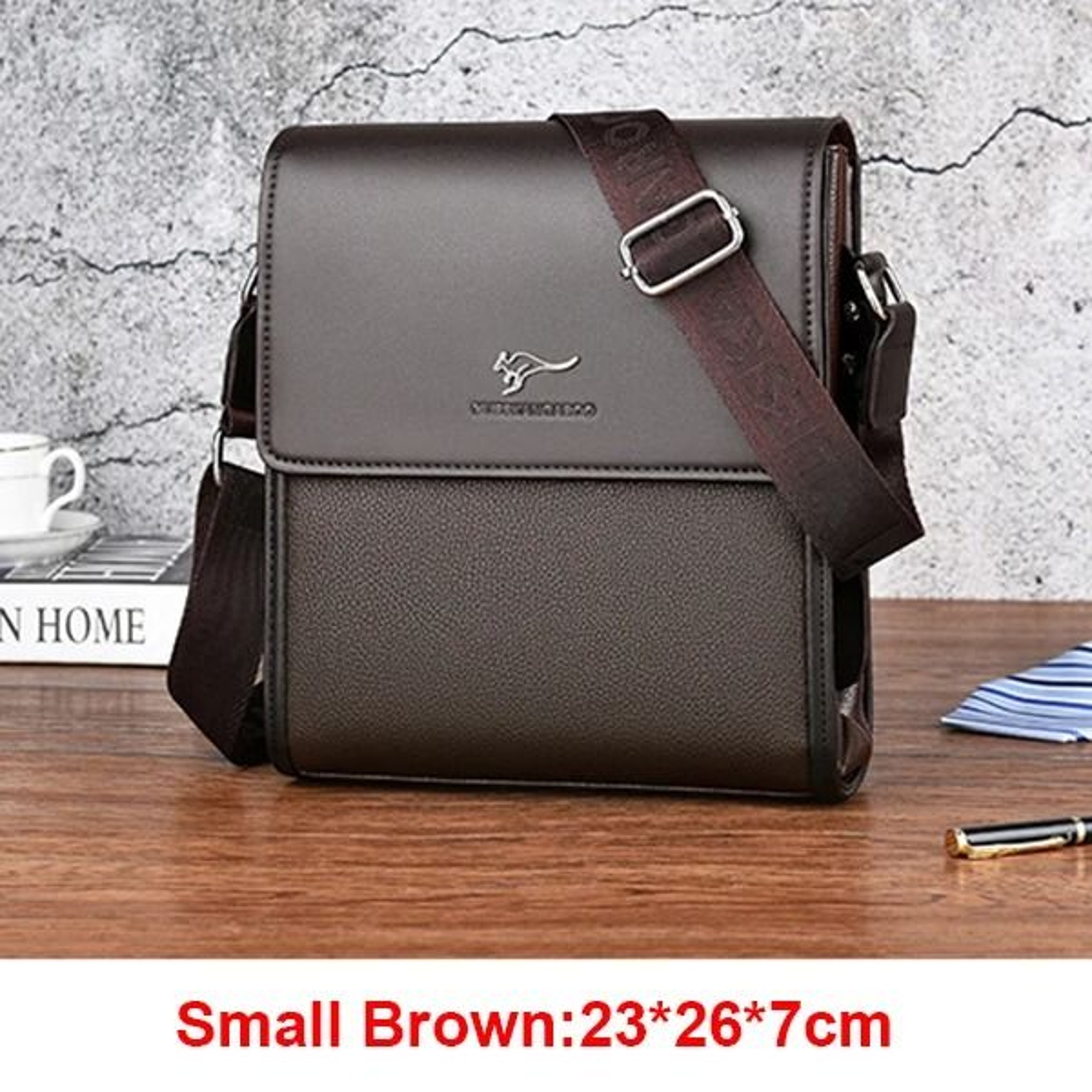 Men Leather Messenger Bag Business Casual Crossbody Shoulder Briefcase 8