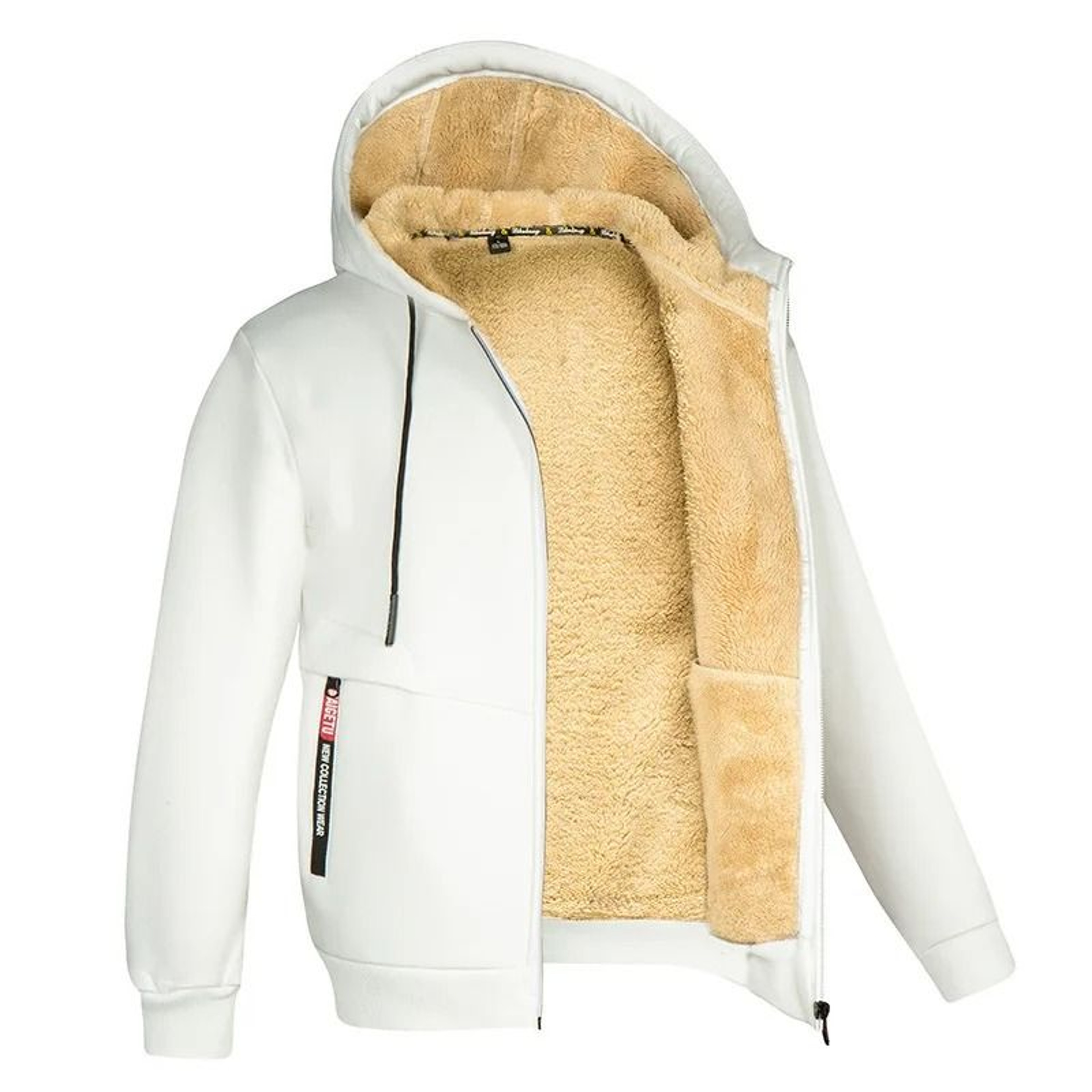 Sherpa Lined Zip Hoodie Warm Fleece Jacket With Pockets 12