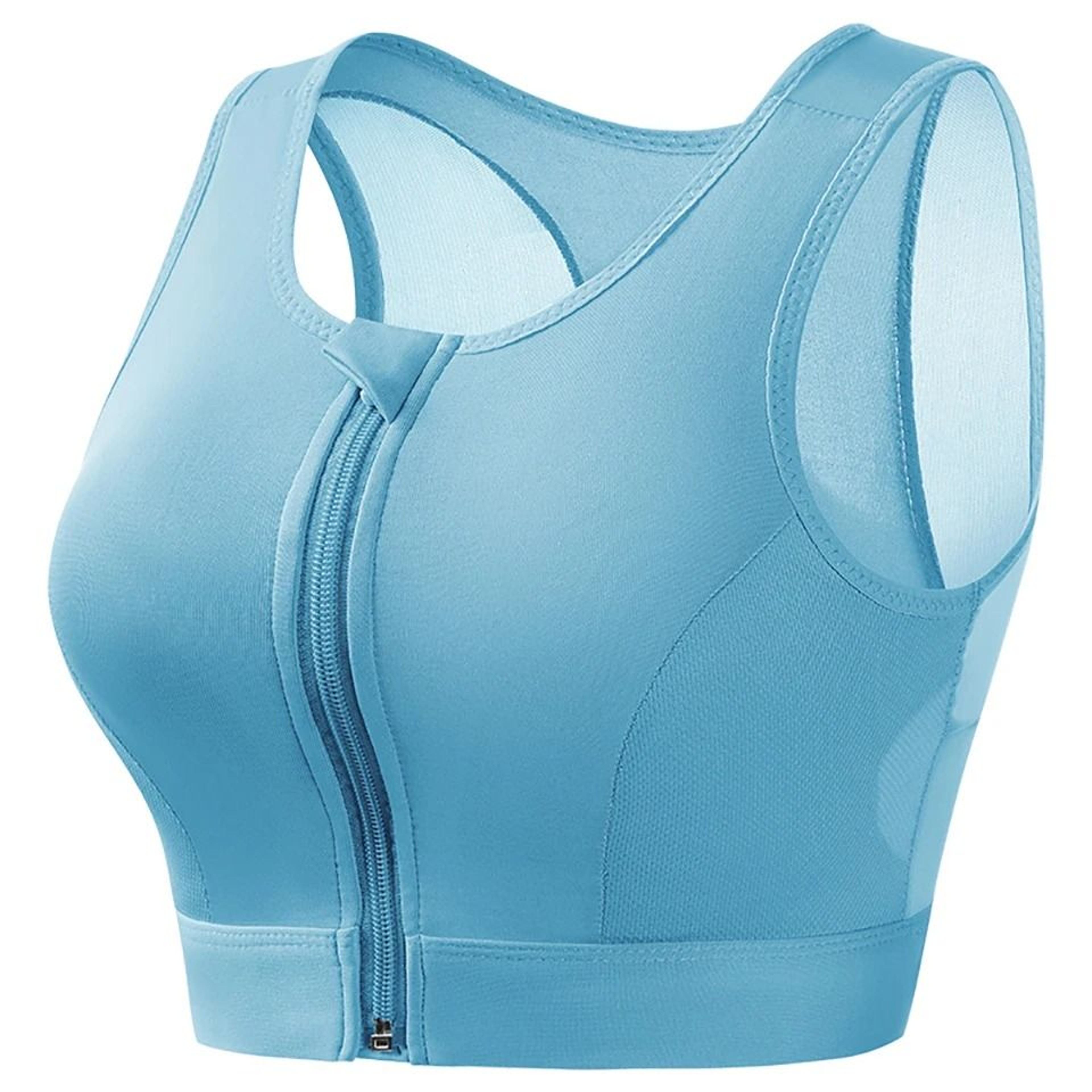 Plus Size High Impact Zip Front Sports Bra Wireless Support 10