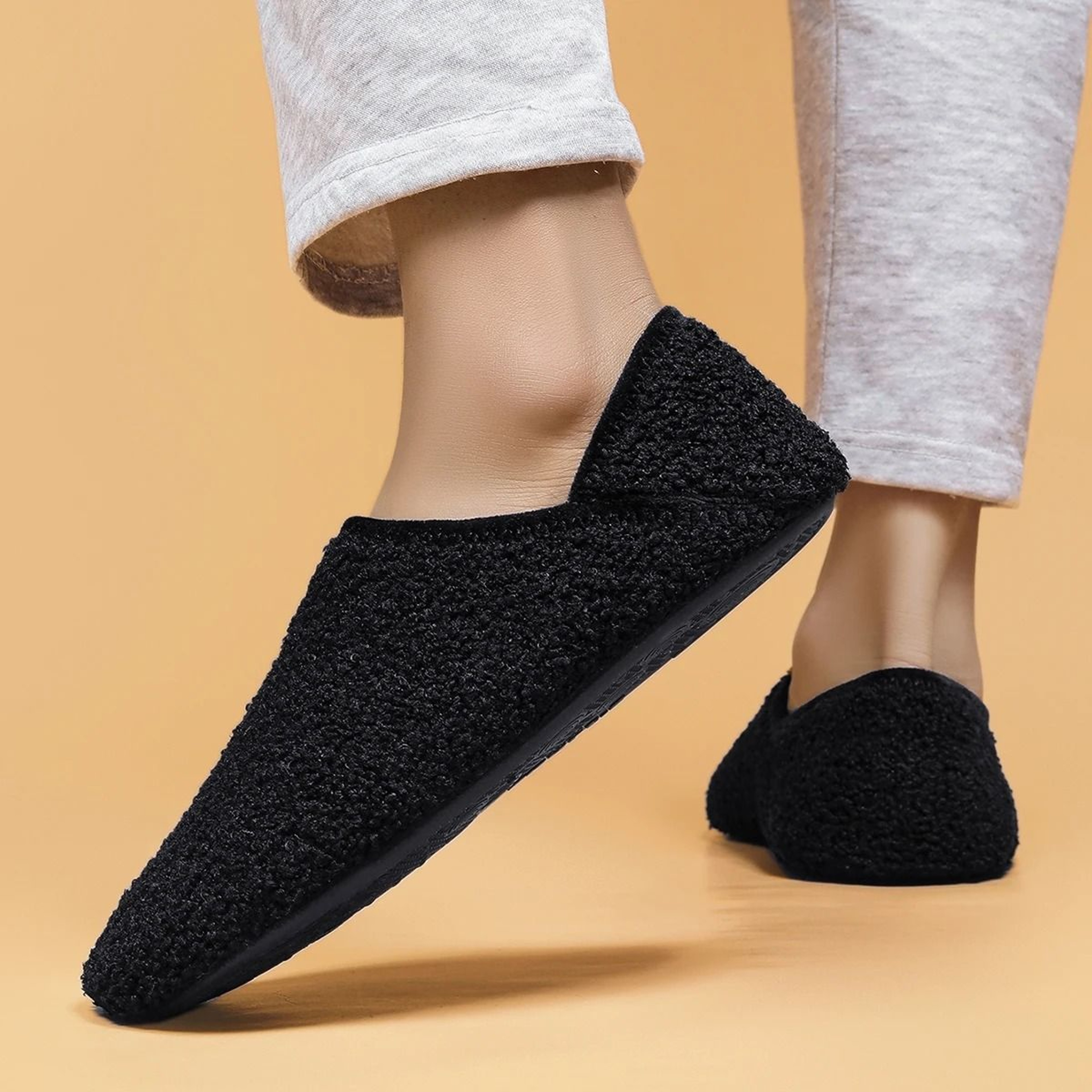 Mens Indoor Slippers Soft Sole Non Slip Lightweight Cotton Fleece Shoes 0